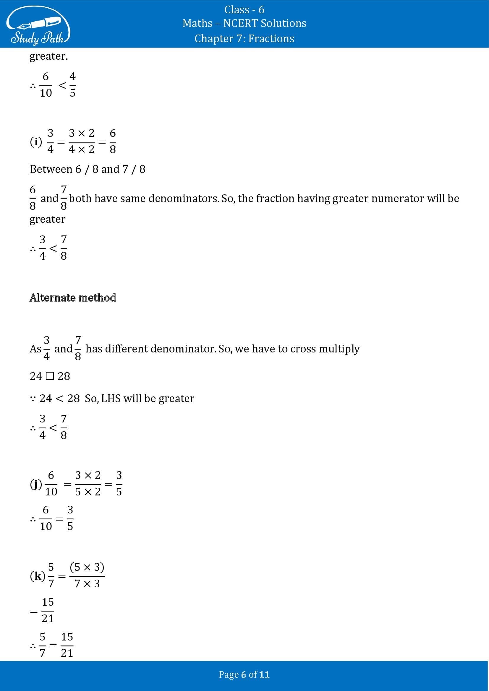NCERT Solutions for Class 6 Maths Chapter 7 Fractions Exercise 7.4 00006