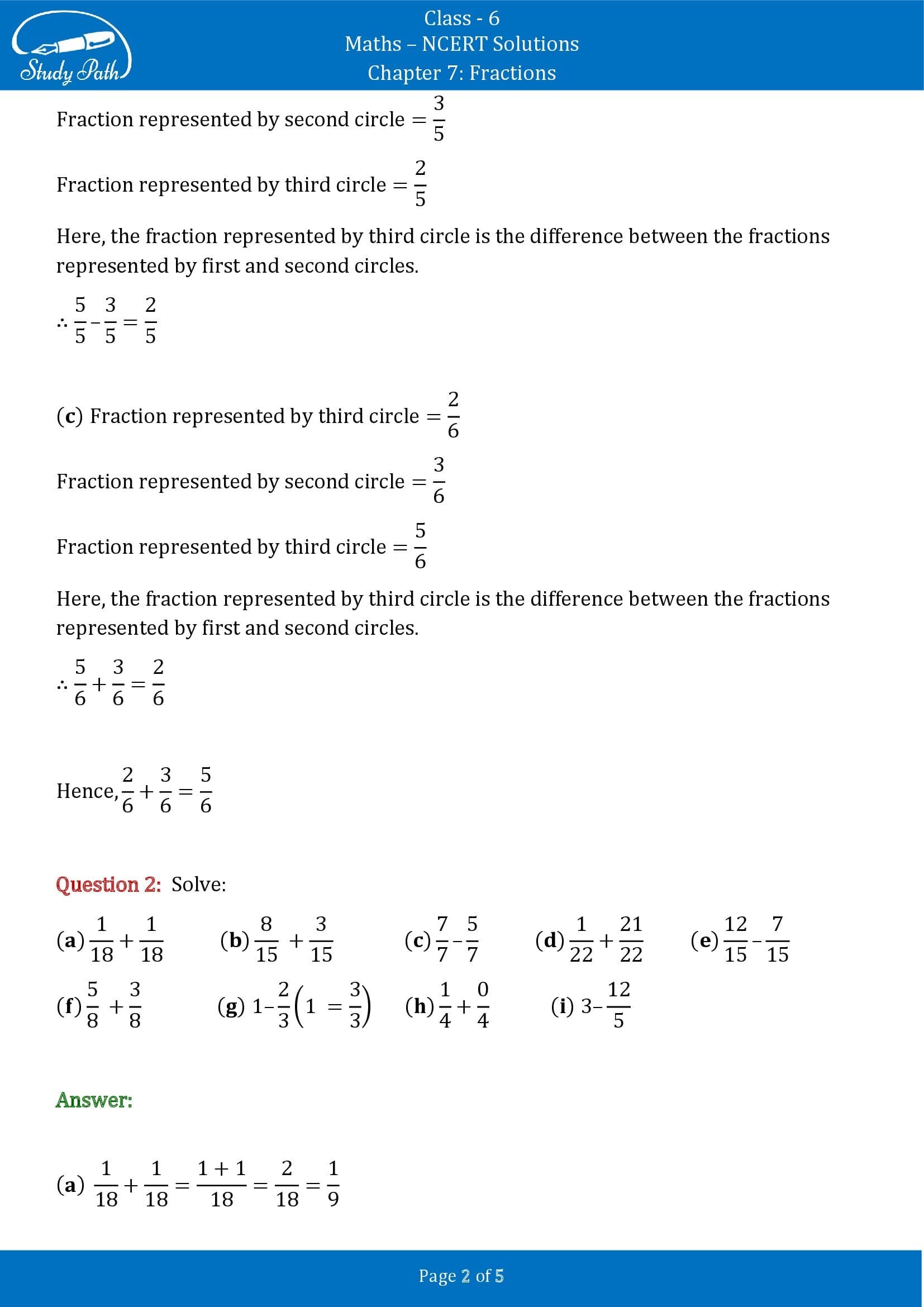 NCERT Solutions for Class 6 Maths Chapter 7 Fractions Exercise 7.5 00002