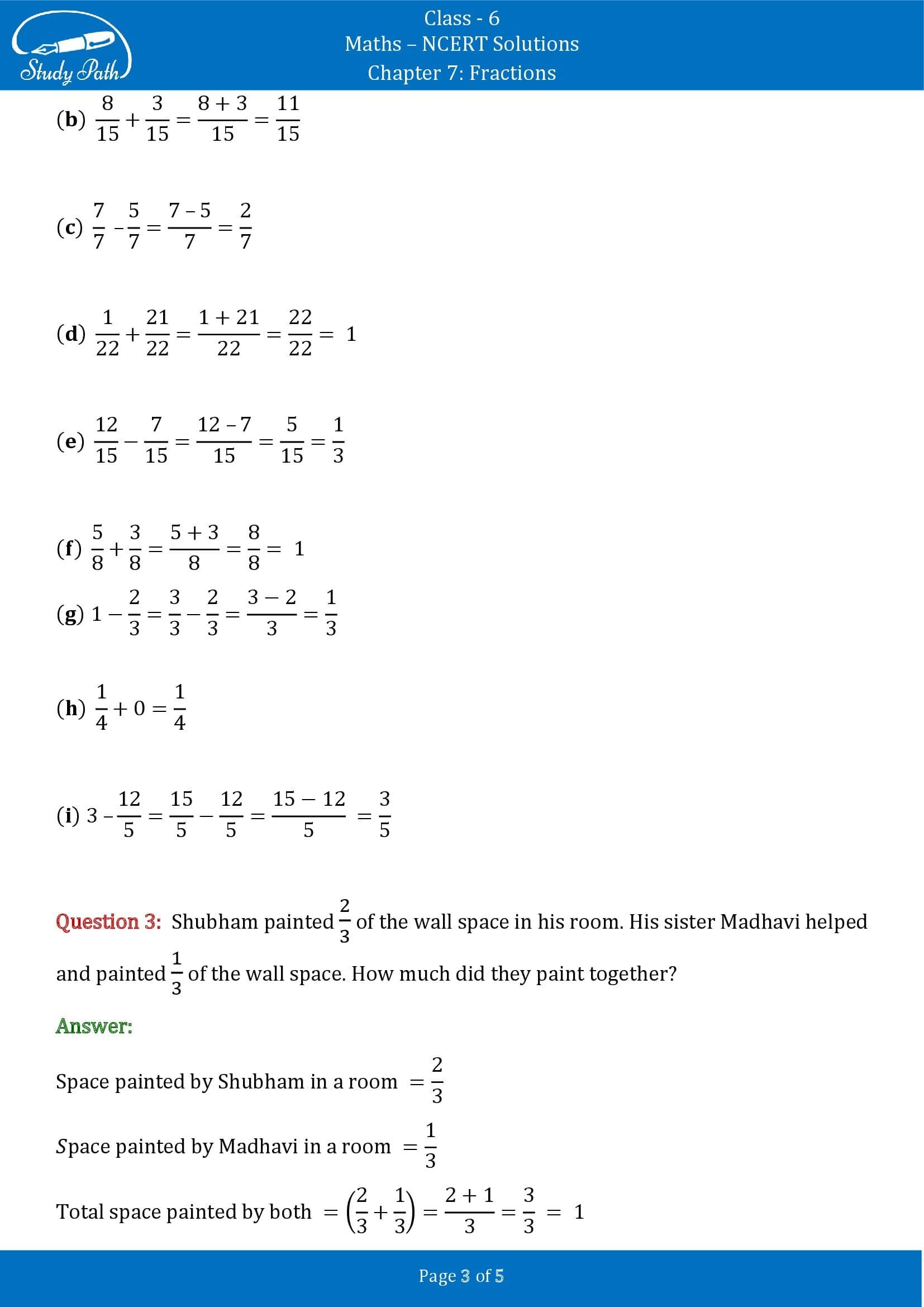 NCERT Solutions for Class 6 Maths Chapter 7 Fractions Exercise 7.5 00003