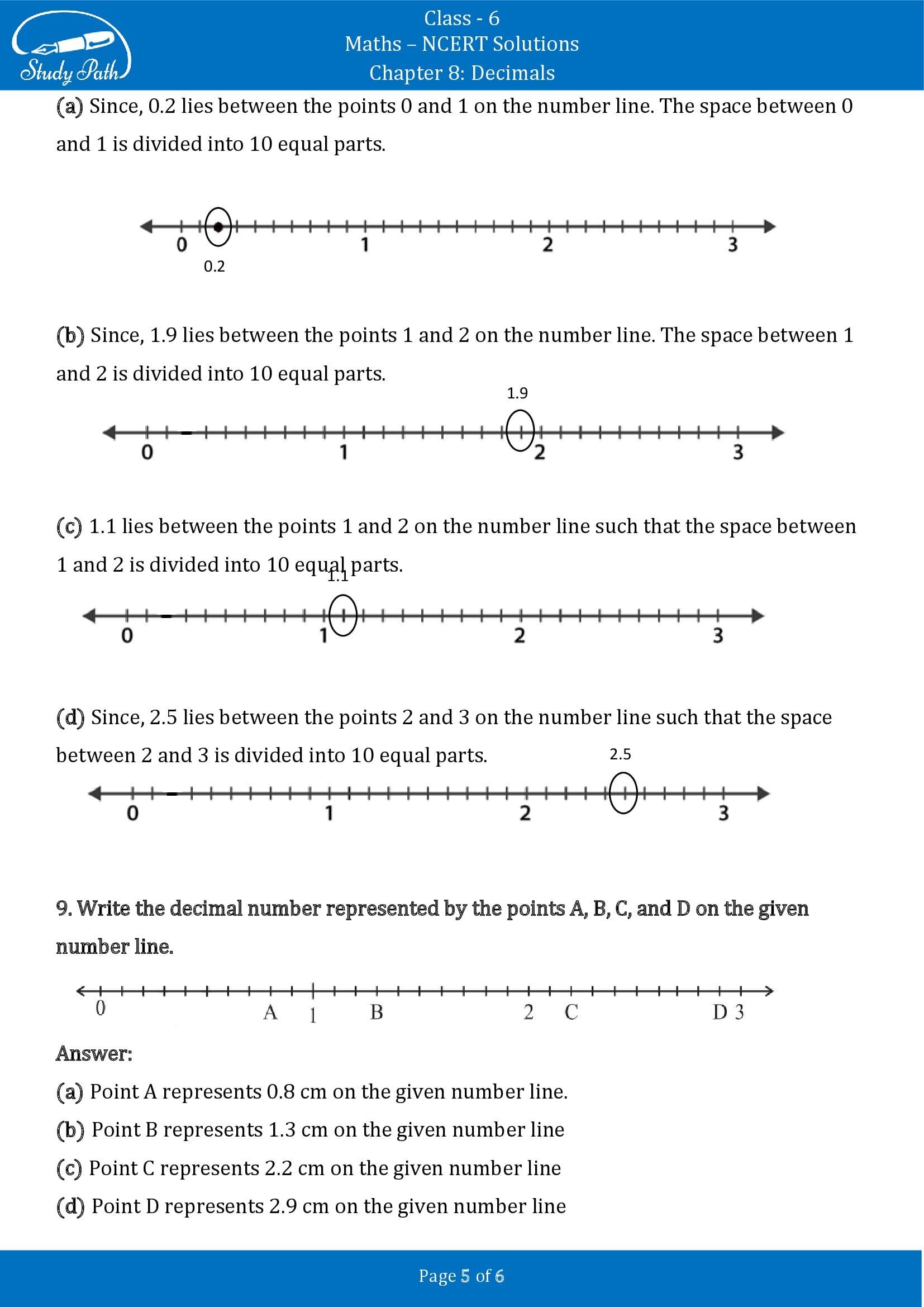 NCERT Solutions for Class 6 Maths Chapter 8 Decimals Exercise 8.1 00005