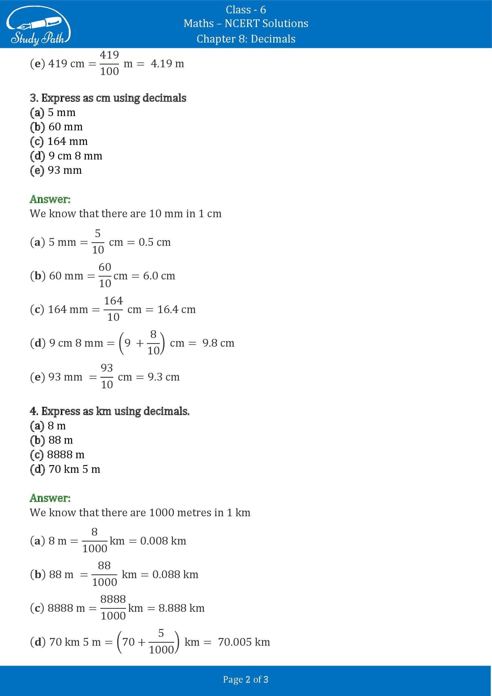 NCERT Solutions for Class 6 Maths Chapter 8 Decimals Exercise 8.4 00002