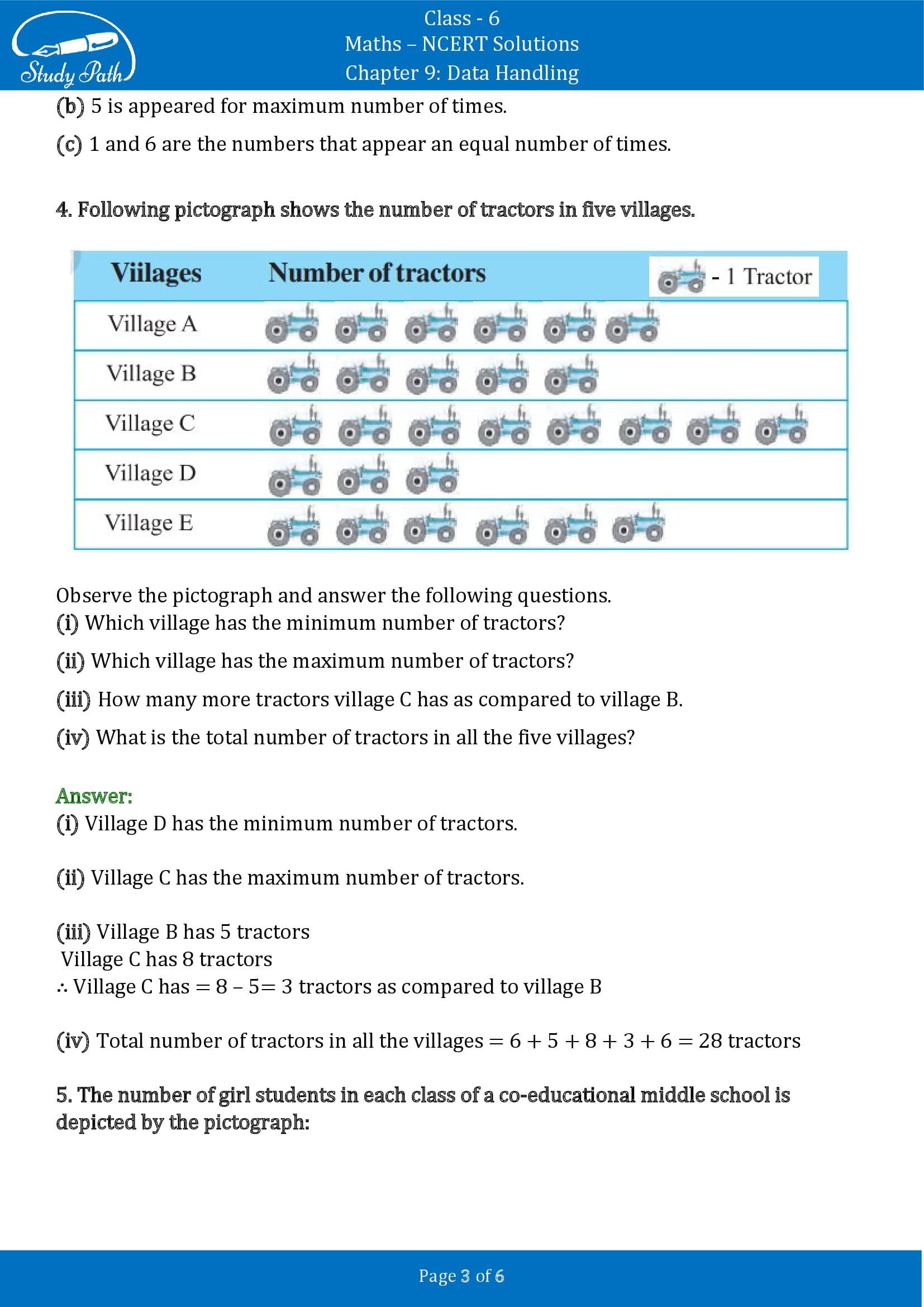 NCERT Solutions for Class 6 Maths Chapter 9 Data Handling Exercise 9.1 00003