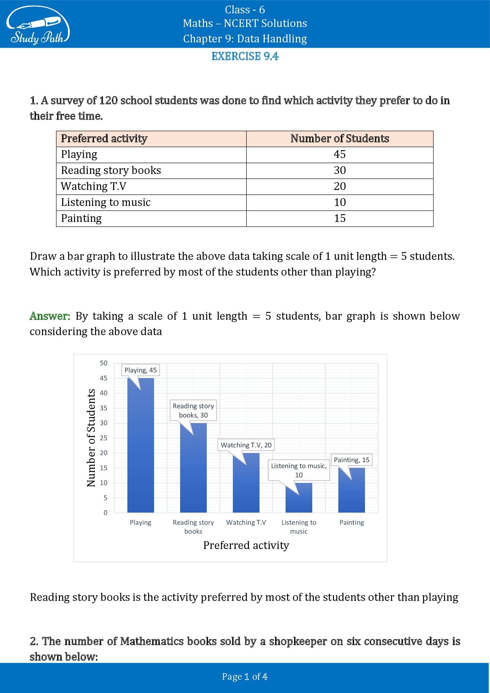 NCERT Solutions for Class 6 Maths Chapter 9 Data Handling Exercise 9.4 00001