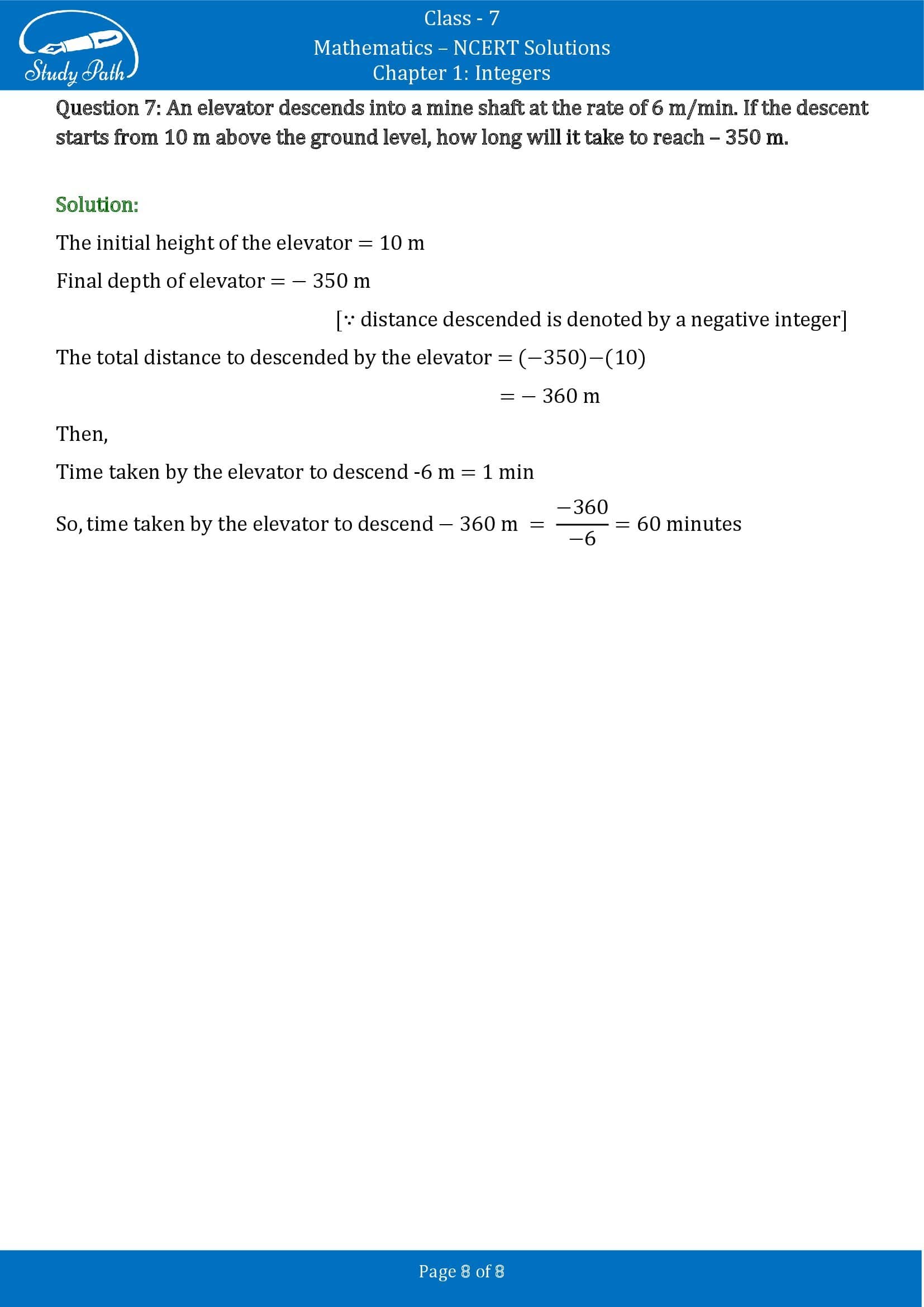 NCERT Solutions for Class 7 Maths Chapter 1 Integers Exercise 1.4 00008