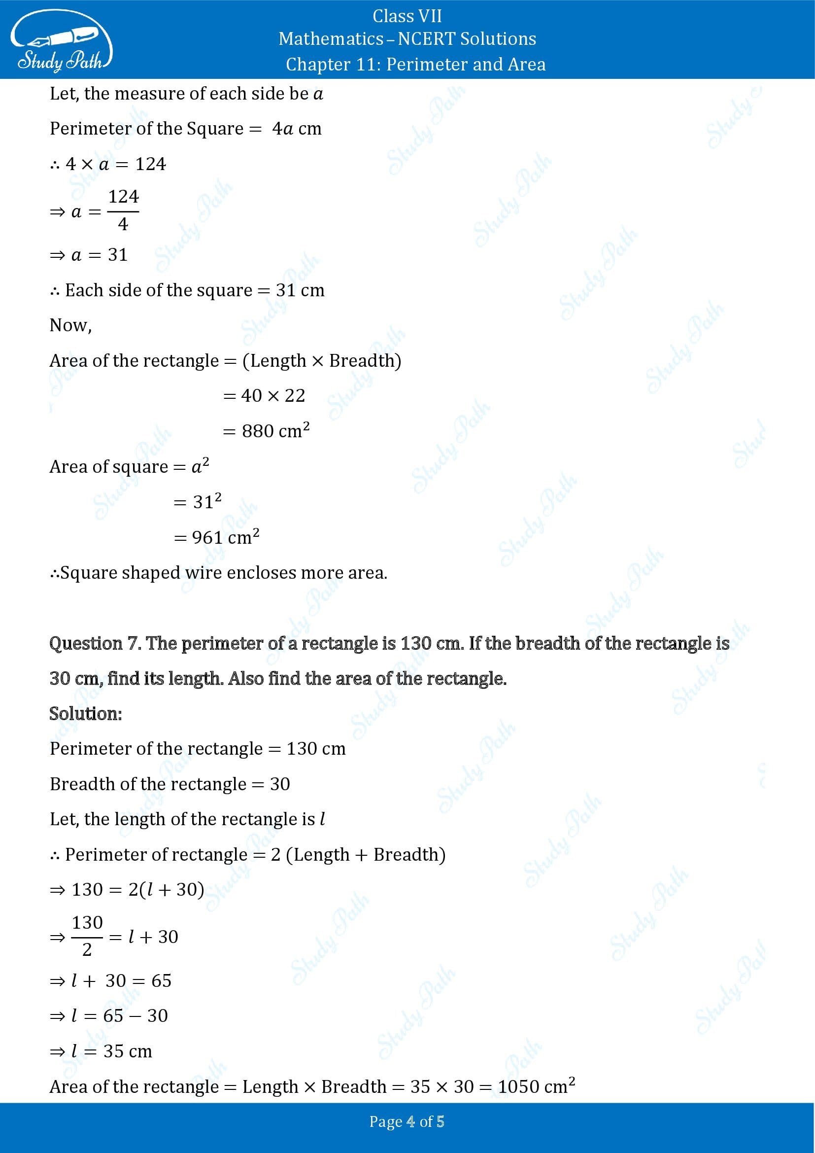 NCERT Solutions for Class 7 Maths Chapter 11 Perimeter and Area Exercise 11.1 00004