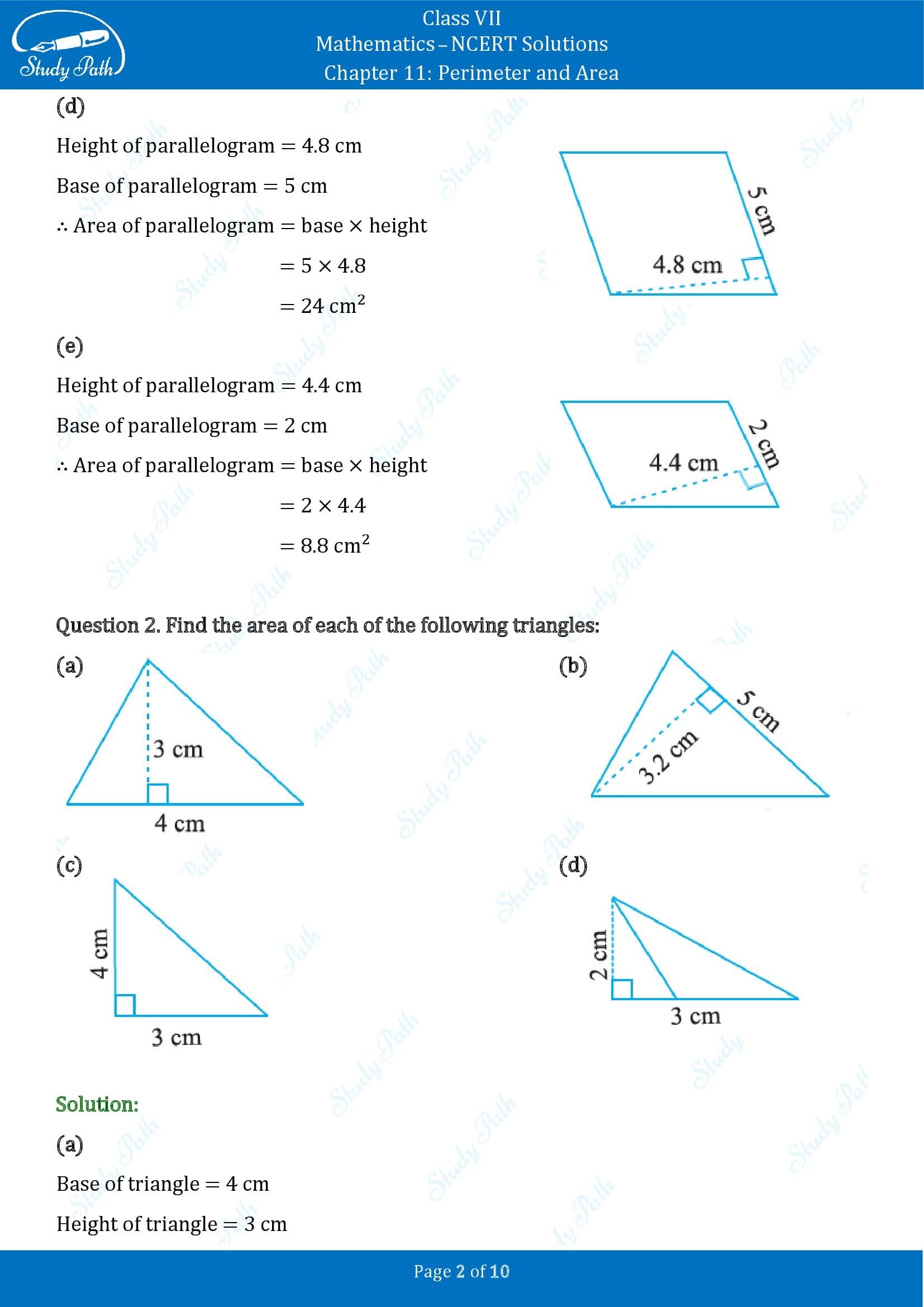 NCERT Solutions for Class 7 Maths Chapter 11 Perimeter and Area Exercise 11.2 00002