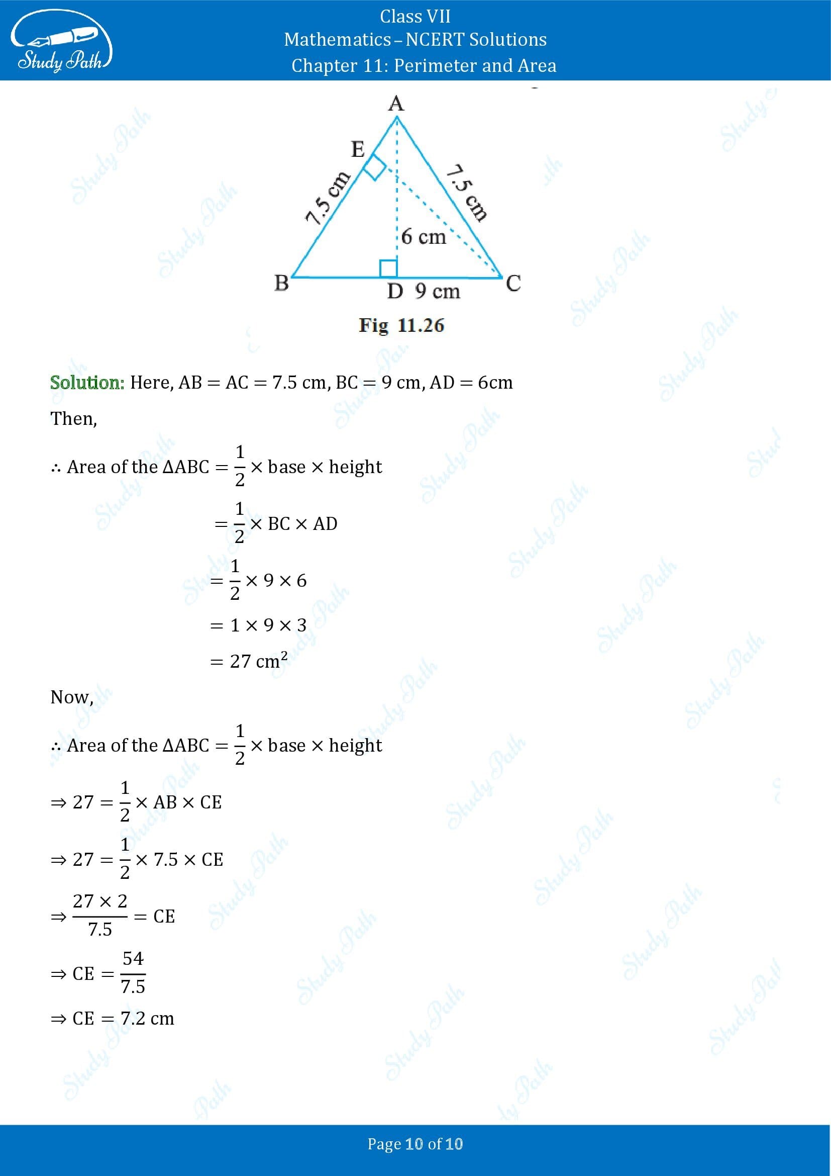 NCERT Solutions for Class 7 Maths Chapter 11 Perimeter and Area Exercise 11.2 00010