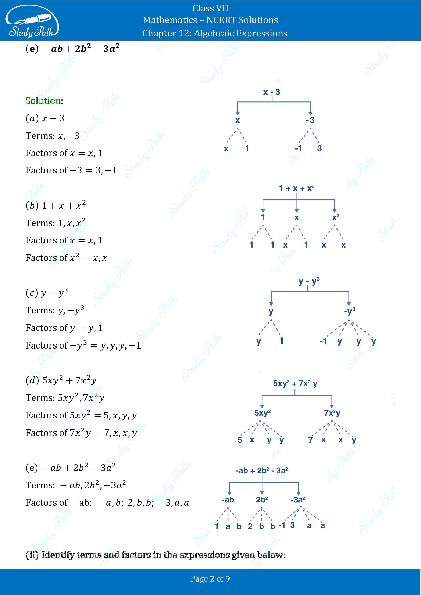 NCERT Solutions for Class 7 Maths Chapter 12 Algebraic Expressions Exercise 12.1 00002