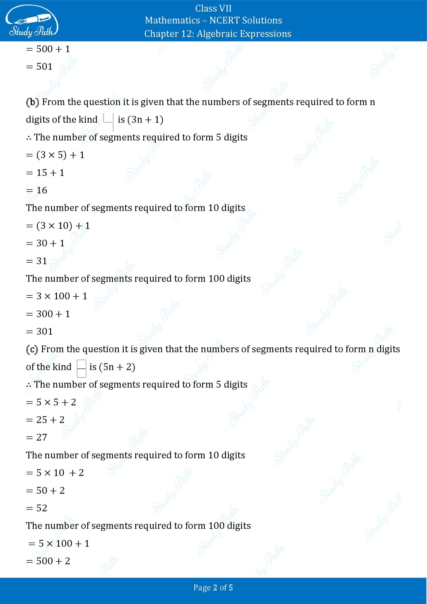 NCERT Solutions for Class 7 Maths Chapter 12 Algebraic Expressions Exercise 12.4 00002