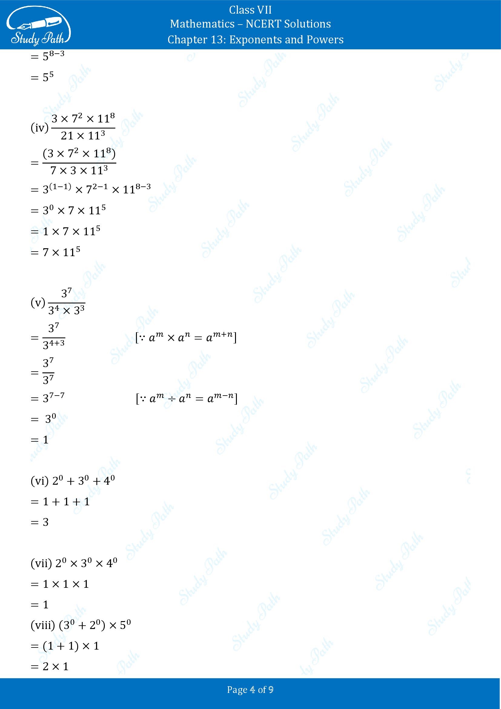 NCERT Solutions for Class 7 Maths Chapter 13 Exponents and Powers Exercise 13.2 00004