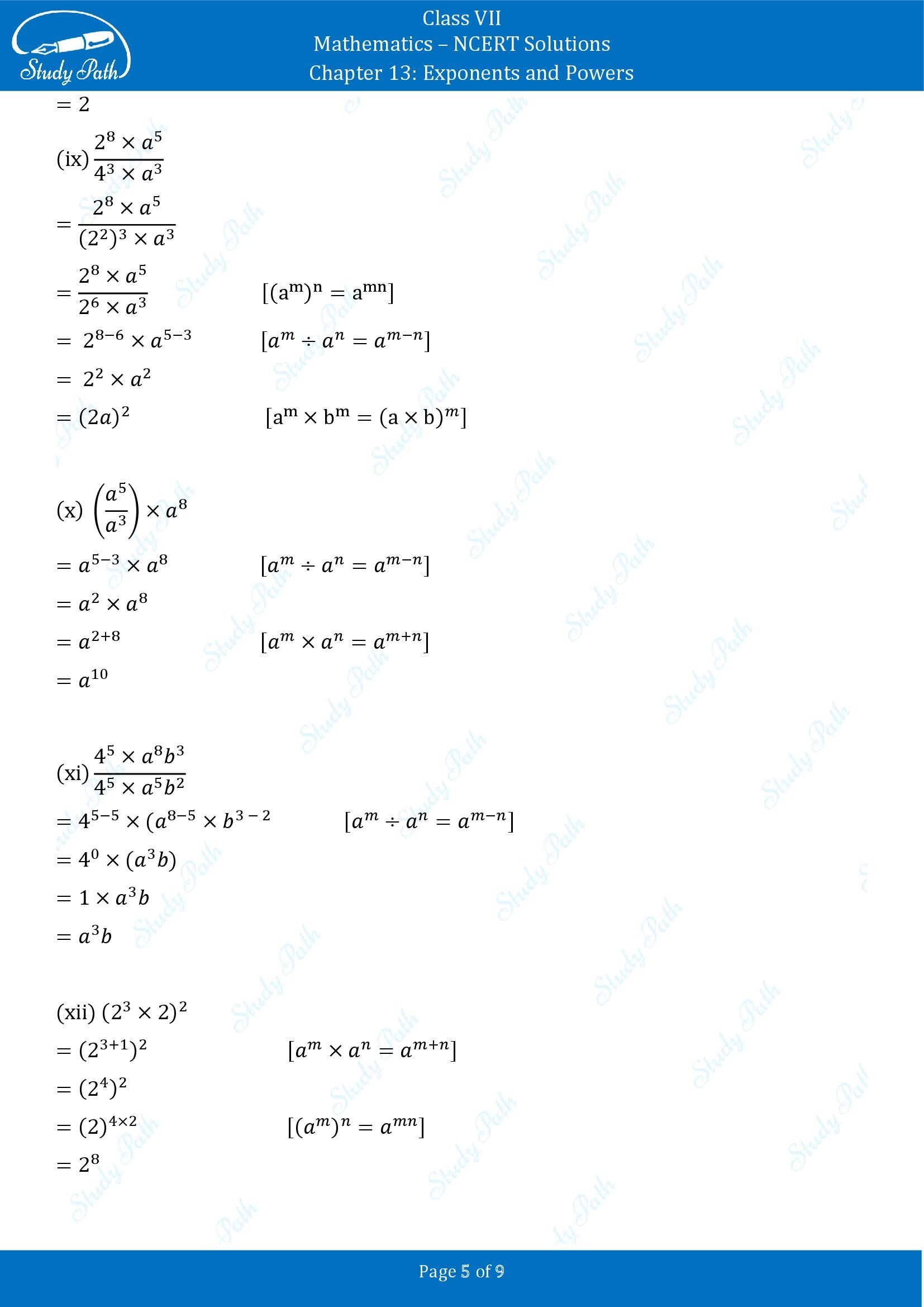 NCERT Solutions for Class 7 Maths Chapter 13 Exponents and Powers Exercise 13.2 00005