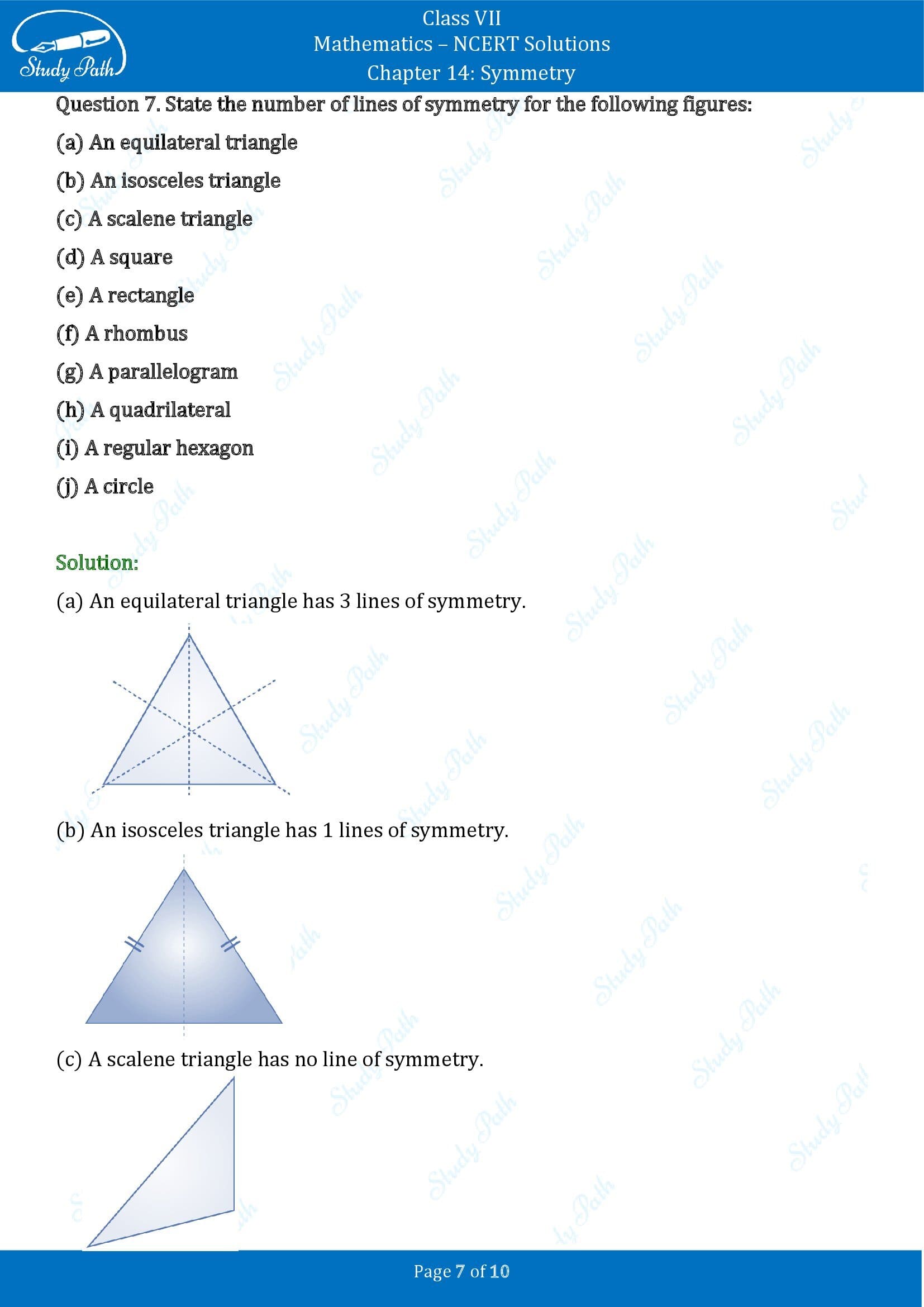 NCERT Solutions for Class 7 Maths Chapter 14 Symmetry Exercise 14.1 00007