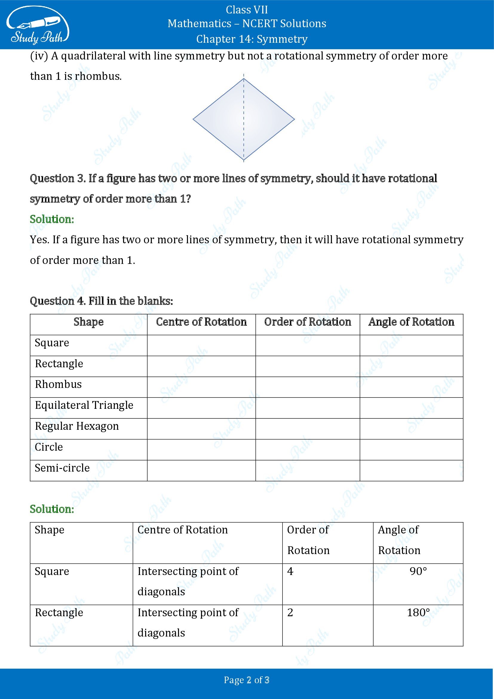 NCERT Solutions for Class 7 Maths Chapter 14 Symmetry Exercise 14.3 00002