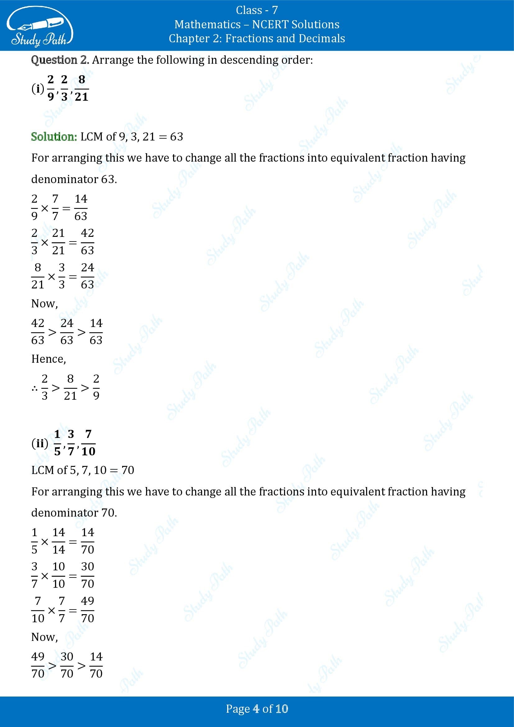 NCERT Solutions for Class 7 Maths Chapter 2 Fractions and Decimals Exercise 2.1 00004