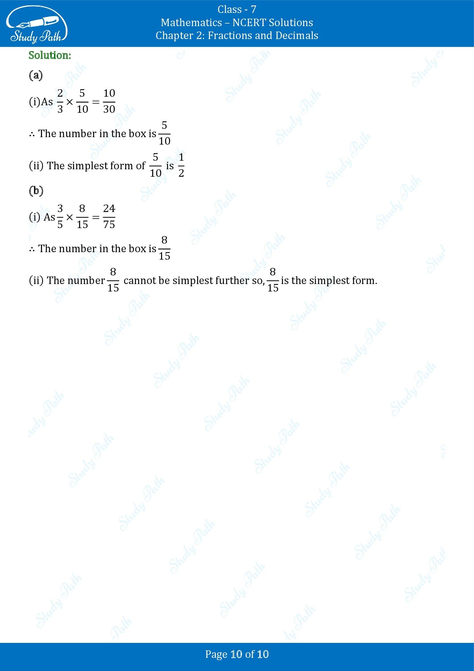 NCERT Solutions for Class 7 Maths Chapter 2 Fractions and Decimals Exercise 2.3 00010