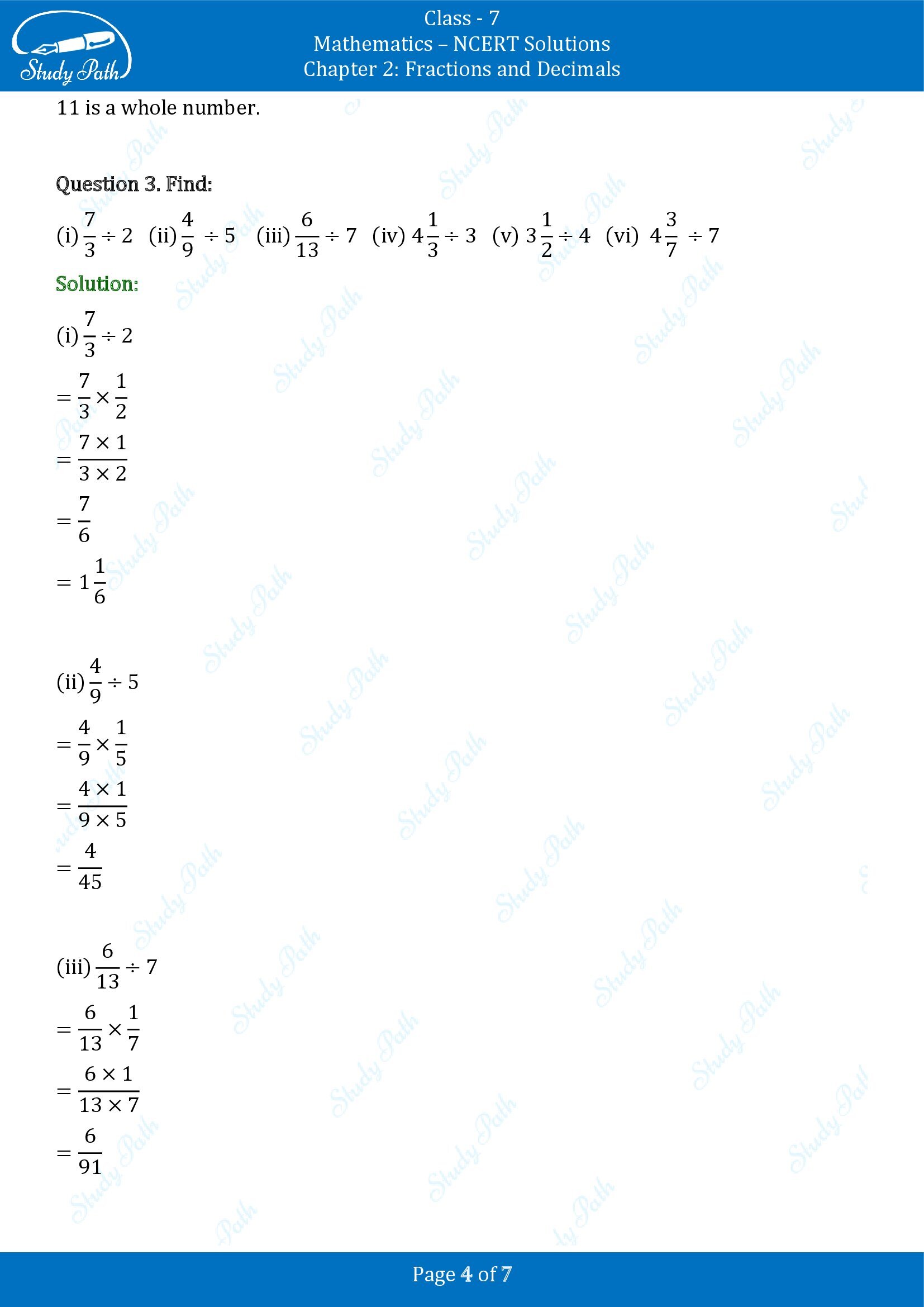 NCERT Solutions for Class 7 Maths Chapter 2 Fractions and Decimals Exercise 2.4 00004