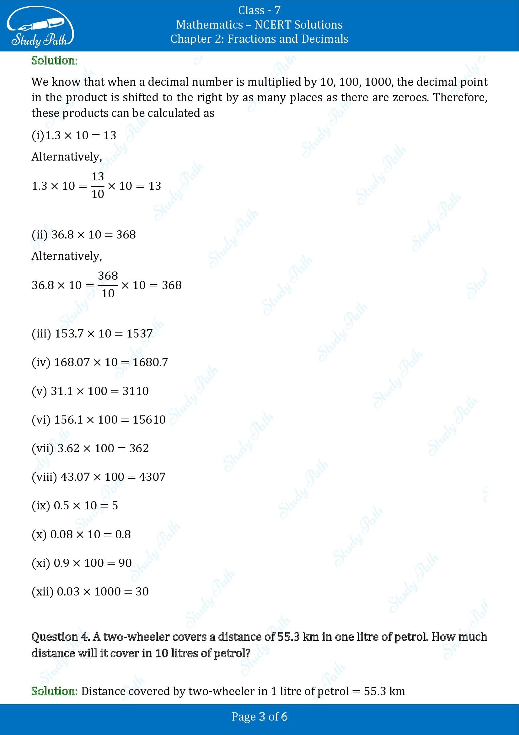 NCERT Solutions for Class 7 Maths Chapter 2 Fractions and Decimals Exercise 2.6 00003
