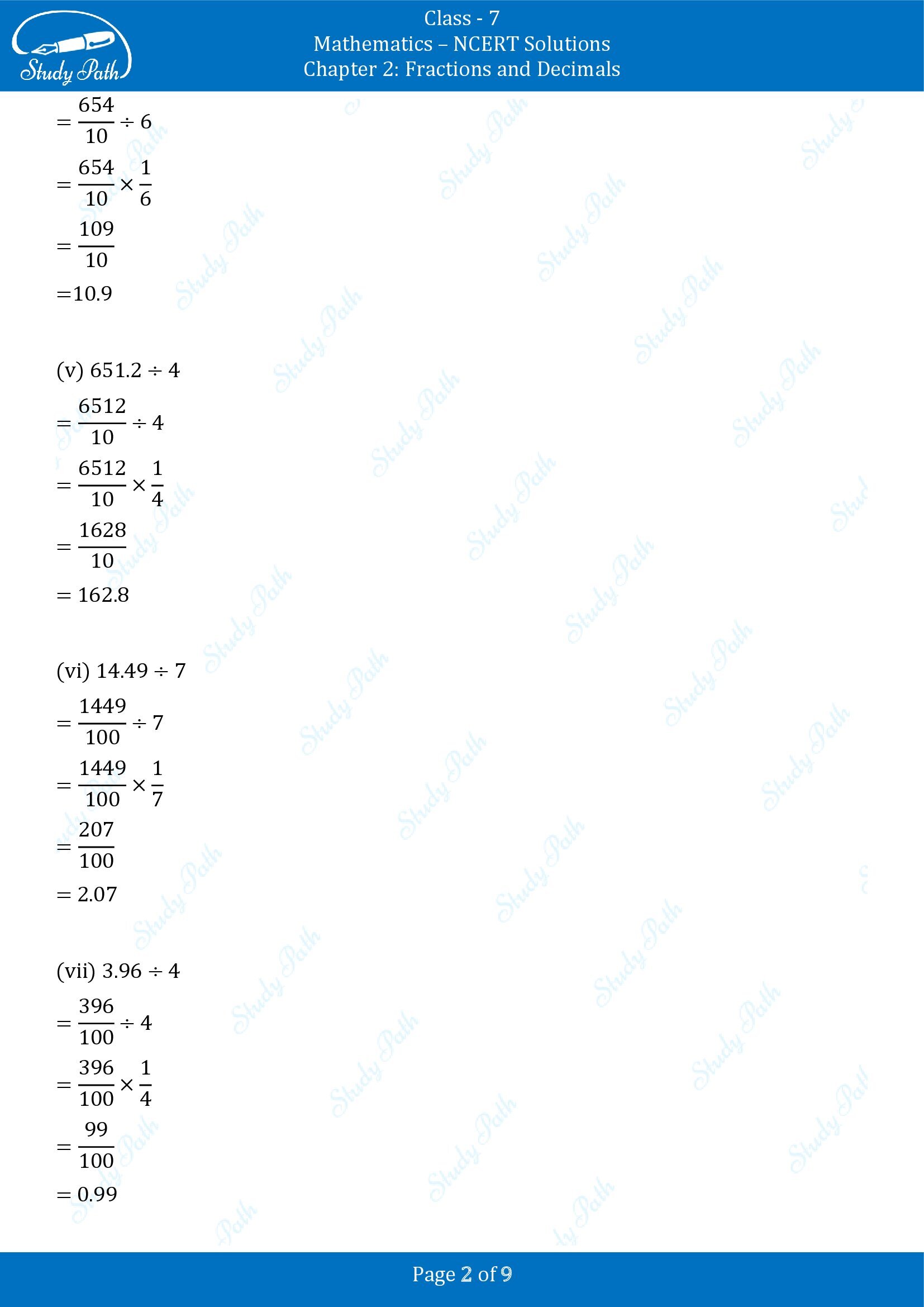NCERT Solutions for Class 7 Maths Chapter 2 Fractions and Decimals Exercise 2.7 00002