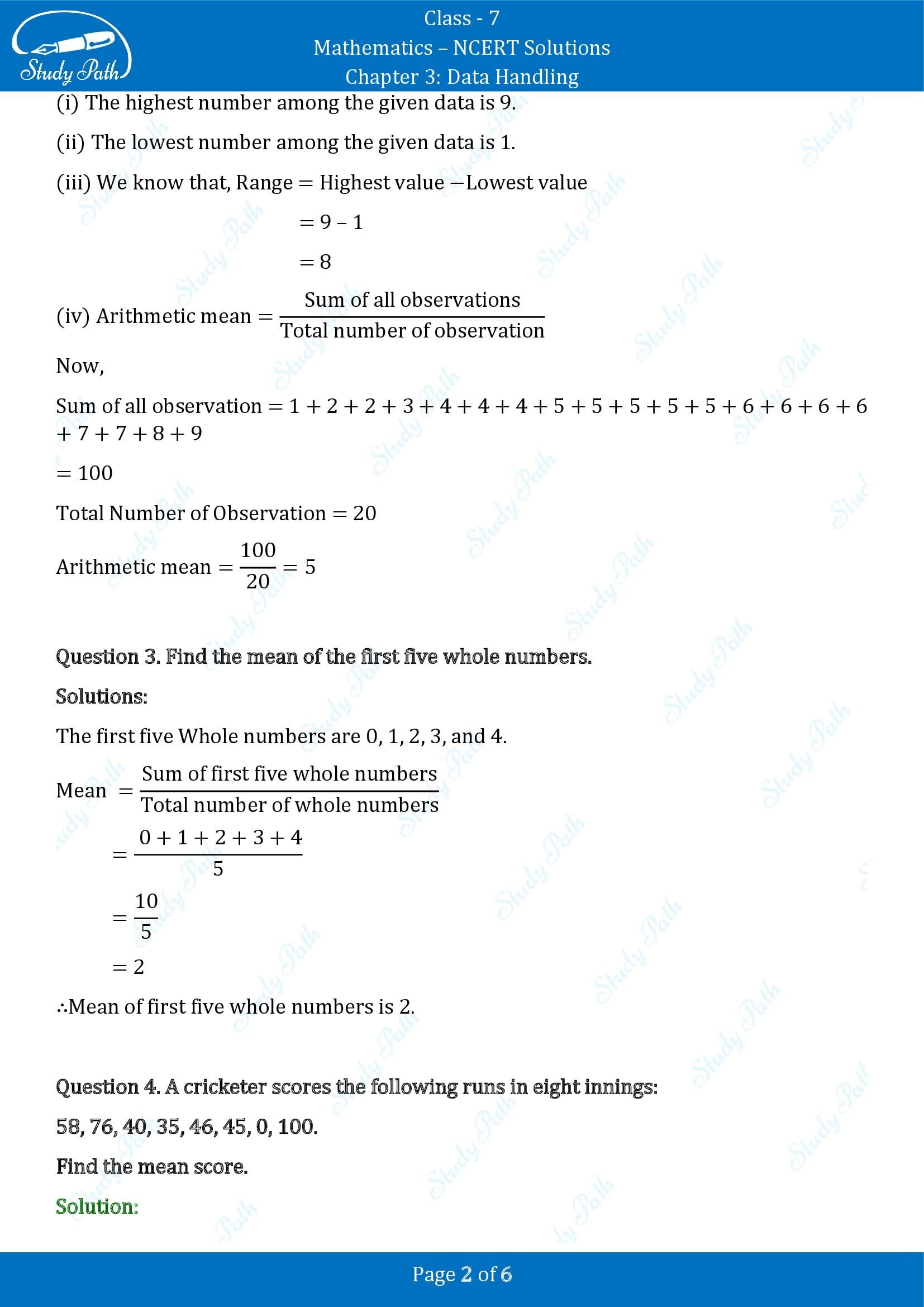 NCERT Solutions for Class 7 Maths Chapter 3 Data Handling Exercise 3.1 00002