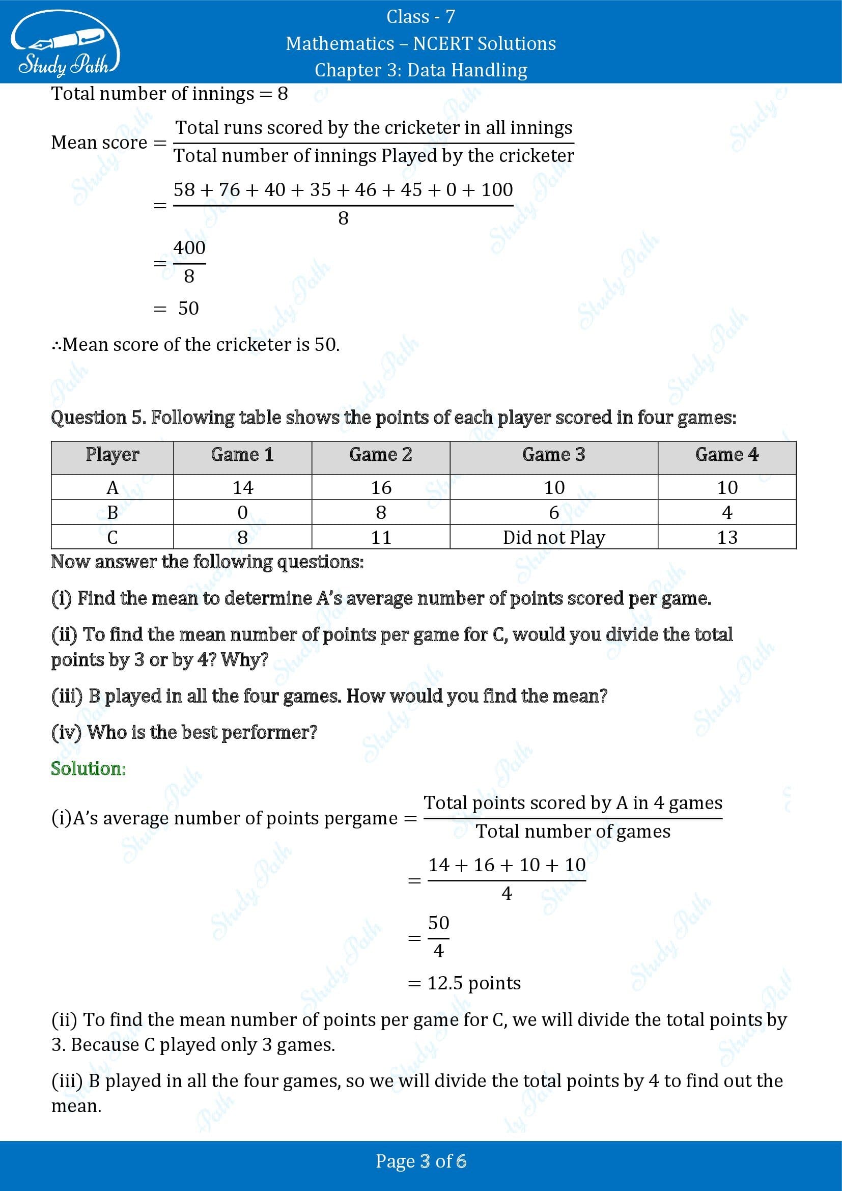 NCERT Solutions for Class 7 Maths Chapter 3 Data Handling Exercise 3.1 00003