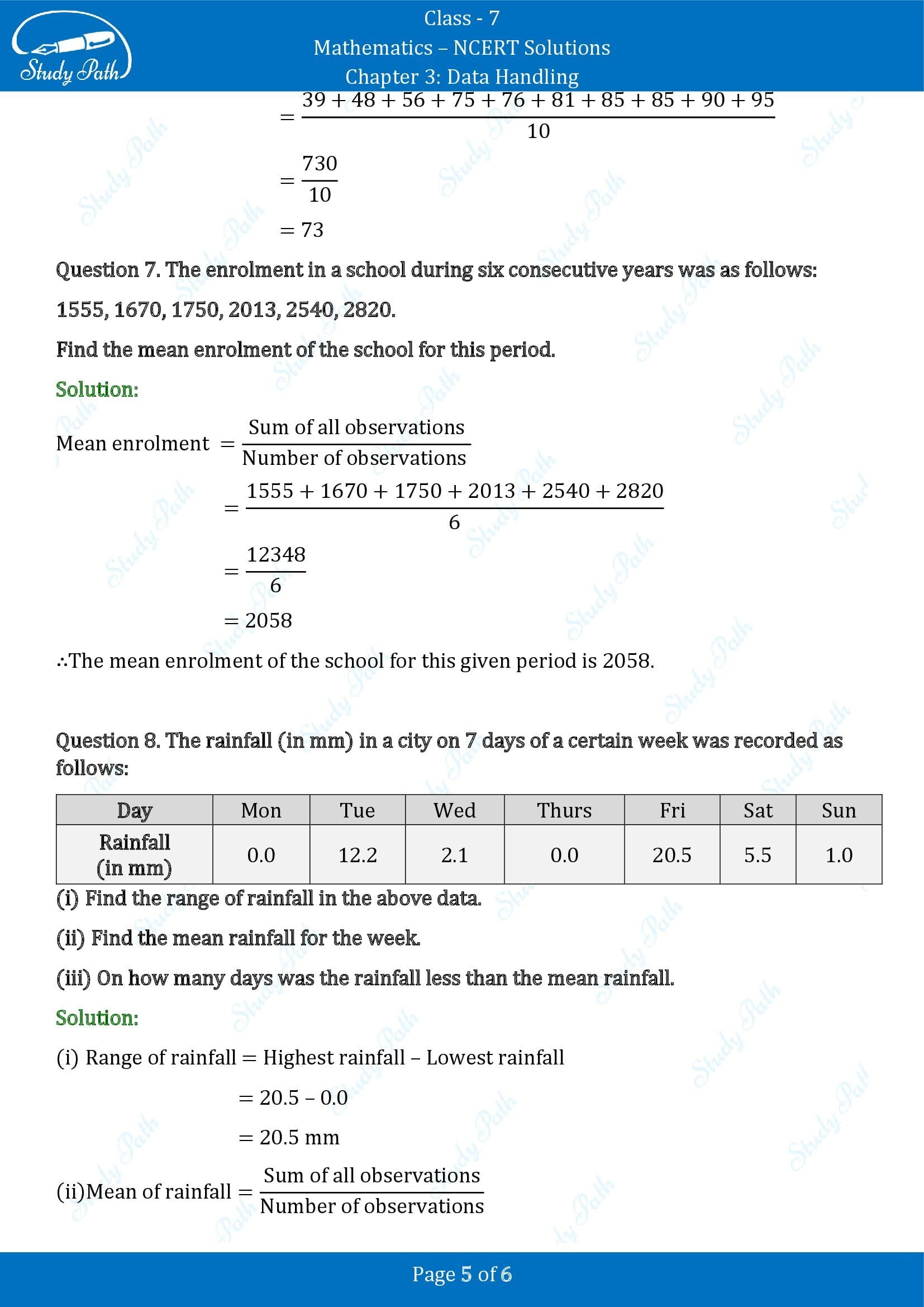 NCERT Solutions for Class 7 Maths Chapter 3 Data Handling Exercise 3.1 00005