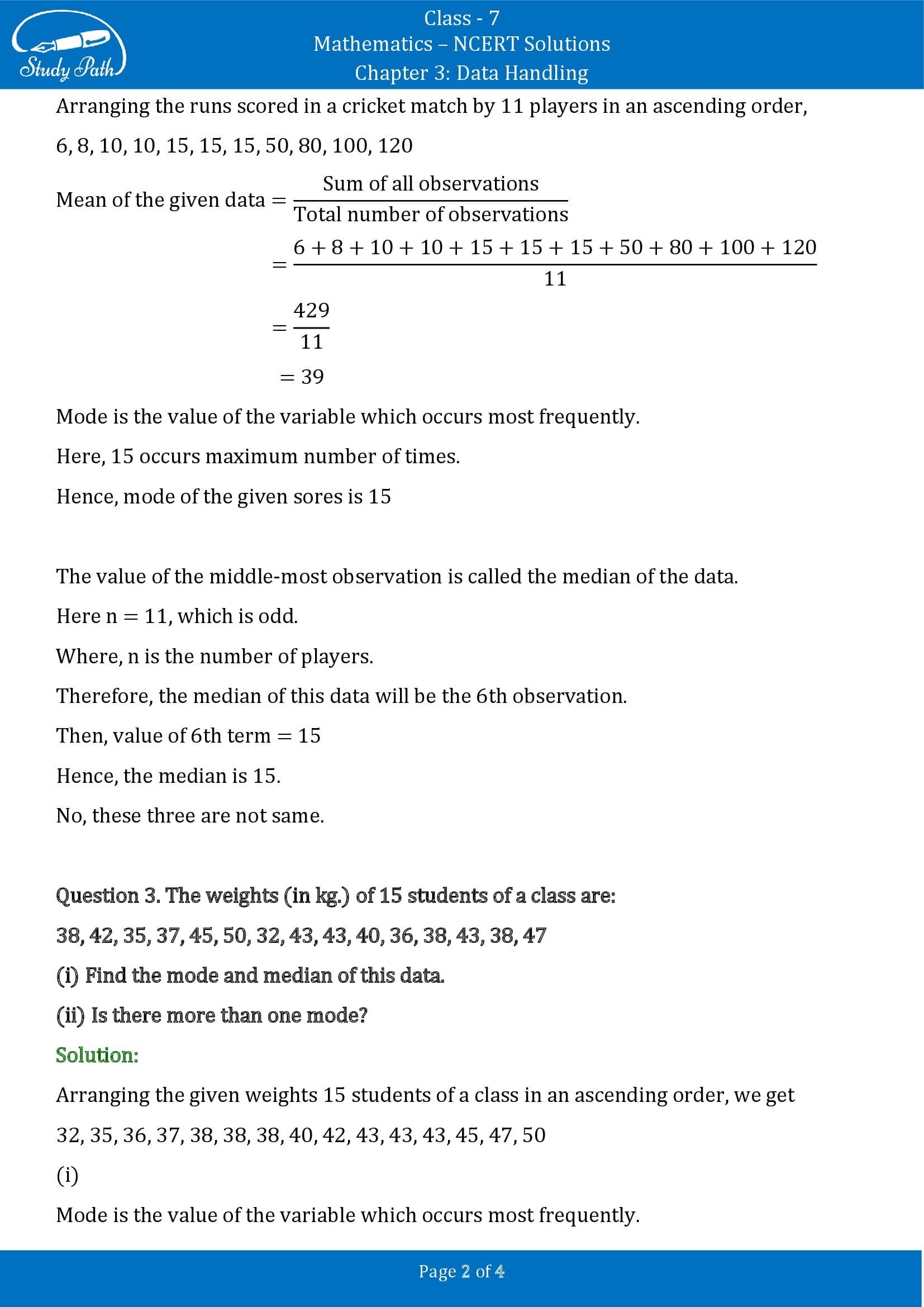 NCERT Solutions for Class 7 Maths Chapter 3 Data Handling Exercise 3.2 00002