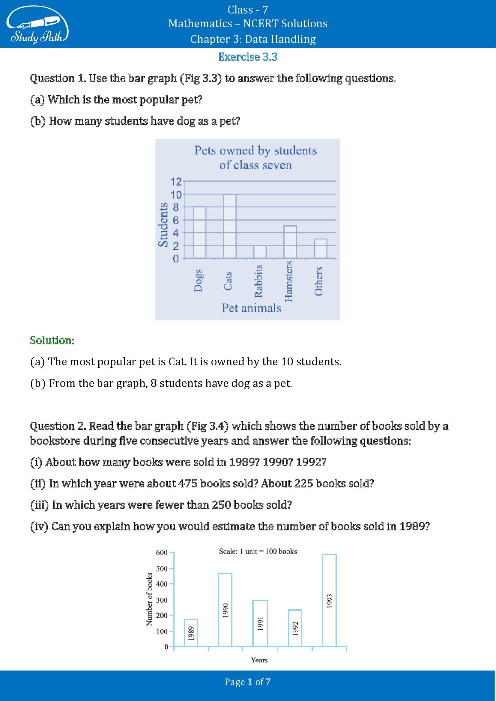 NCERT Solutions for Class 7 Maths Chapter 3 Data Handling Exercise 3.3 00001