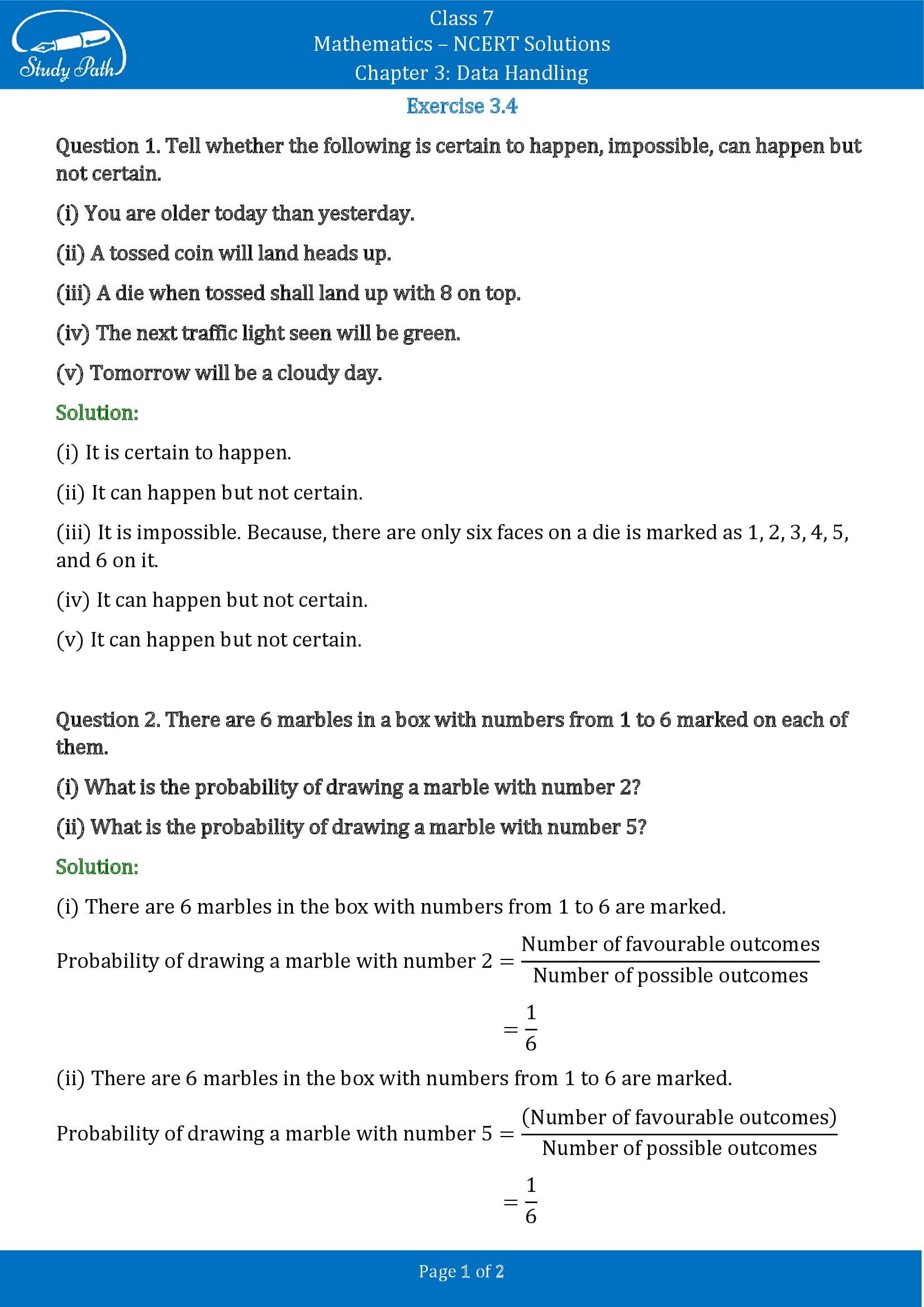 NCERT Solutions for Class 7 Maths Chapter 3 Data Handling Exercise 3.4 00001