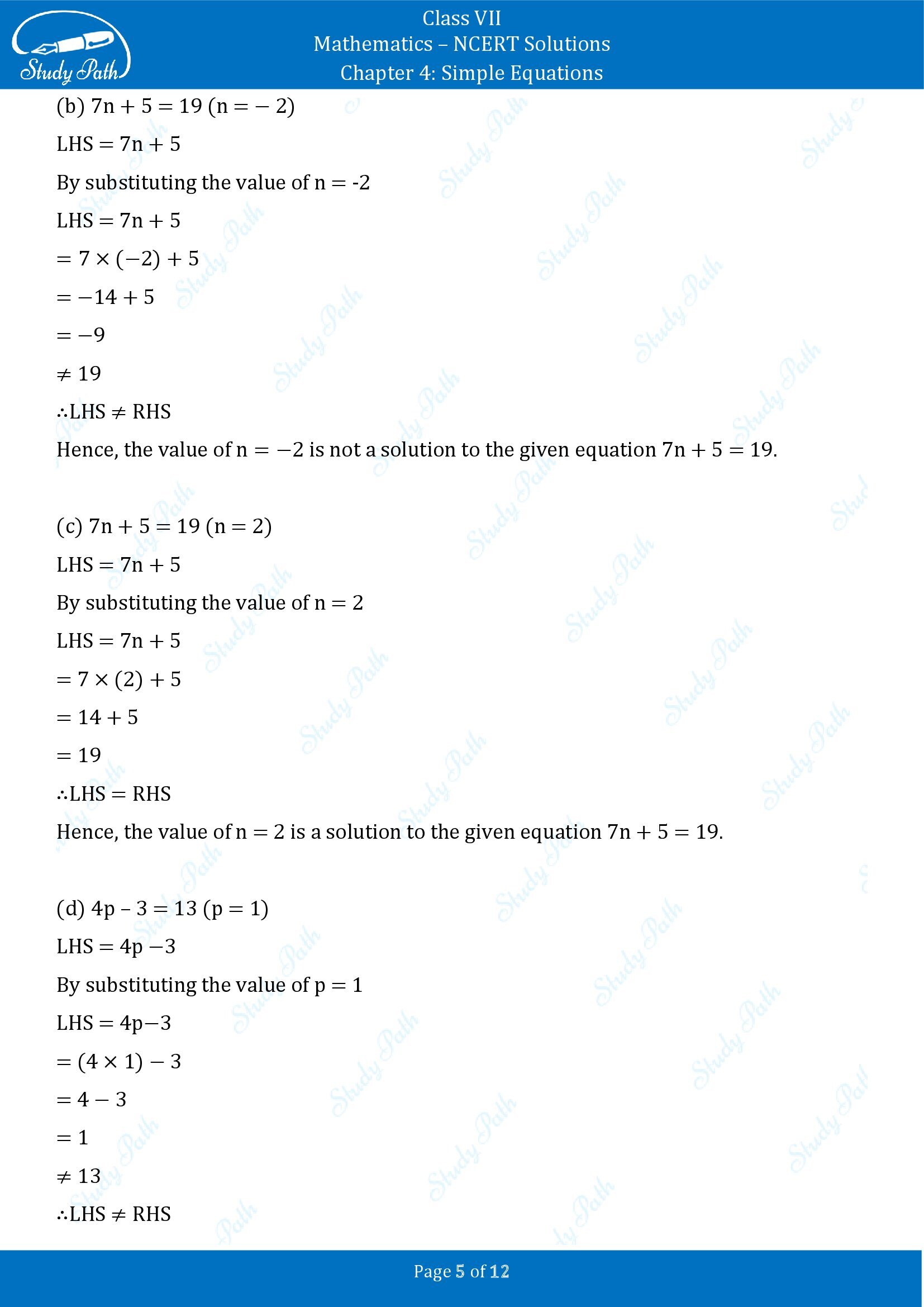 NCERT Solutions for Class 7 Maths Chapter 4 Simple Equations Exercise 4.1 00005