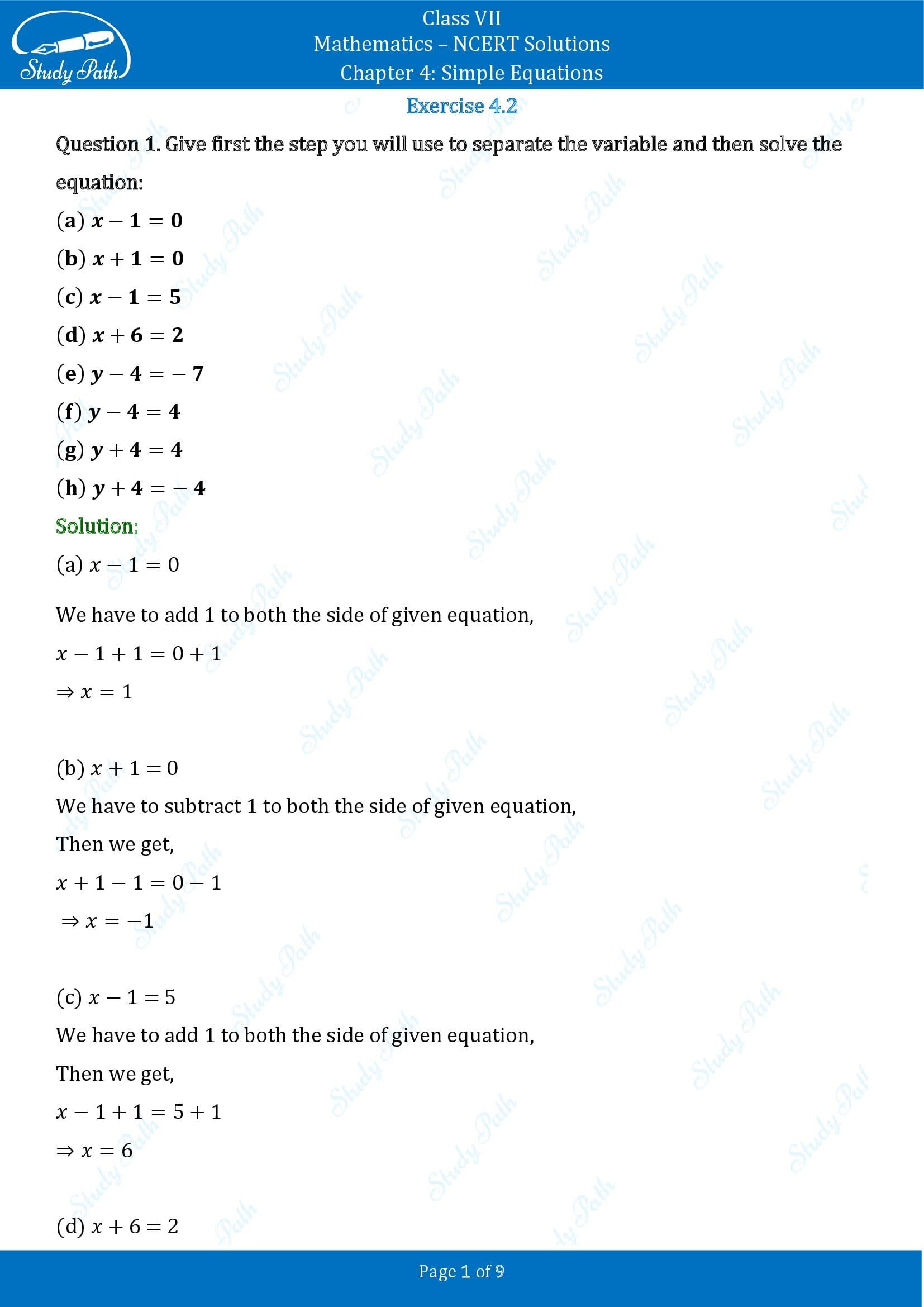 NCERT Solutions for Class 7 Maths Chapter 4 Simple Equations Exercise 4.2 001
