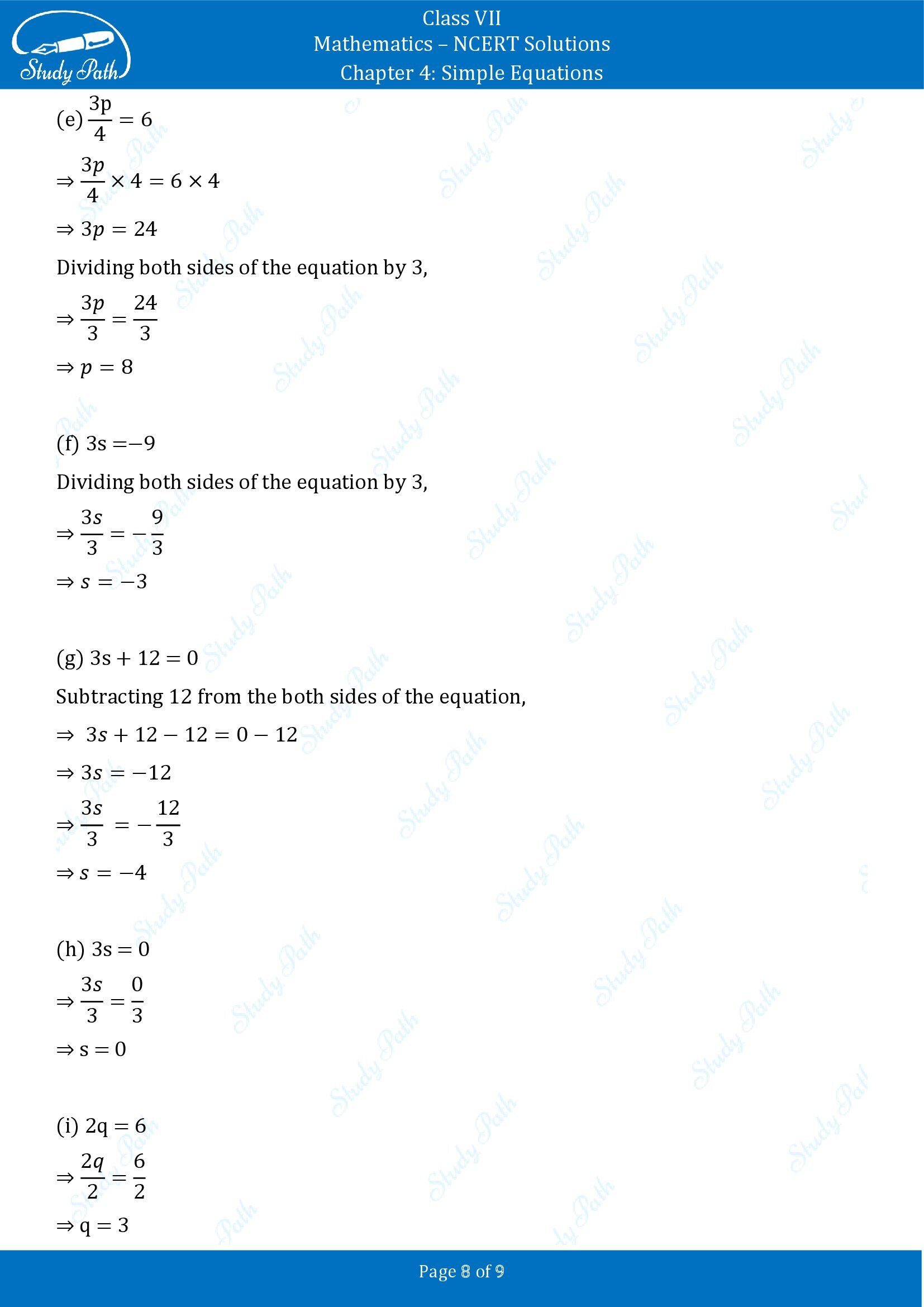 NCERT Solutions for Class 7 Maths Chapter 4 Simple Equations Exercise 4.2 008