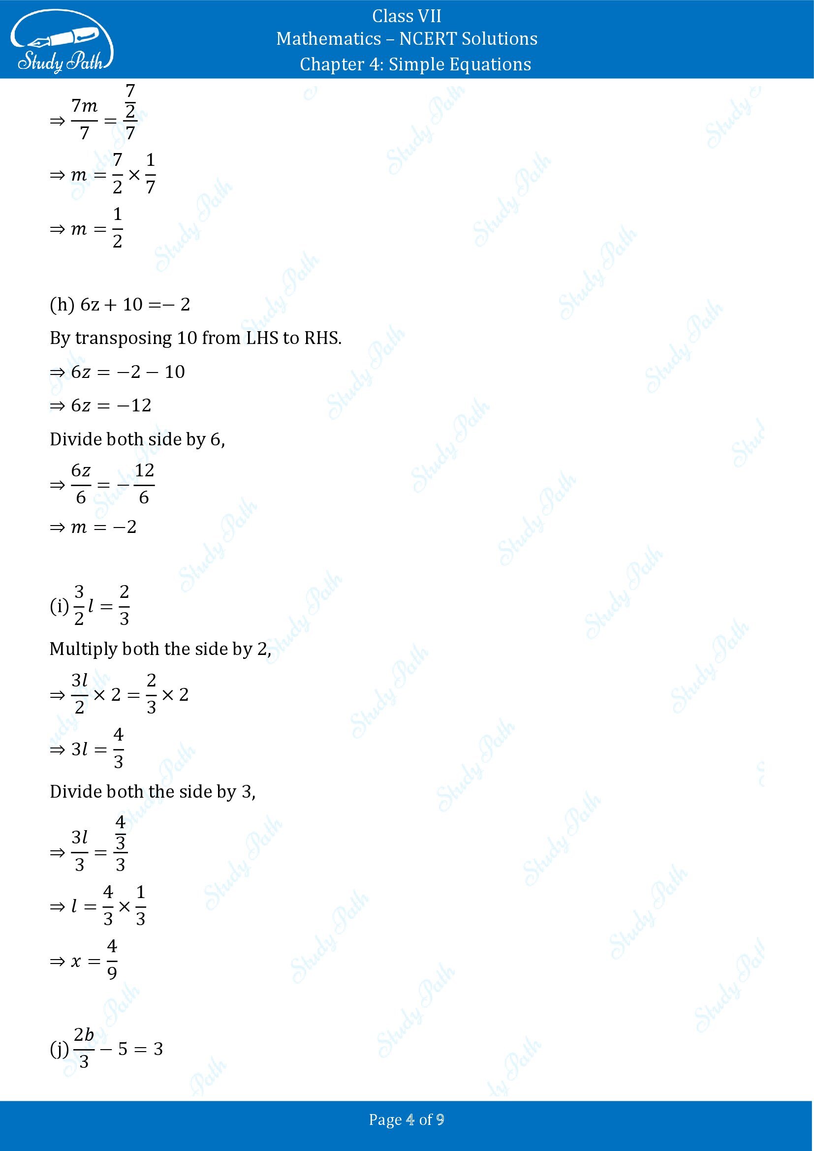 NCERT Solutions for Class 7 Maths Chapter 4 Simple Equations Exercise 4.3 00004