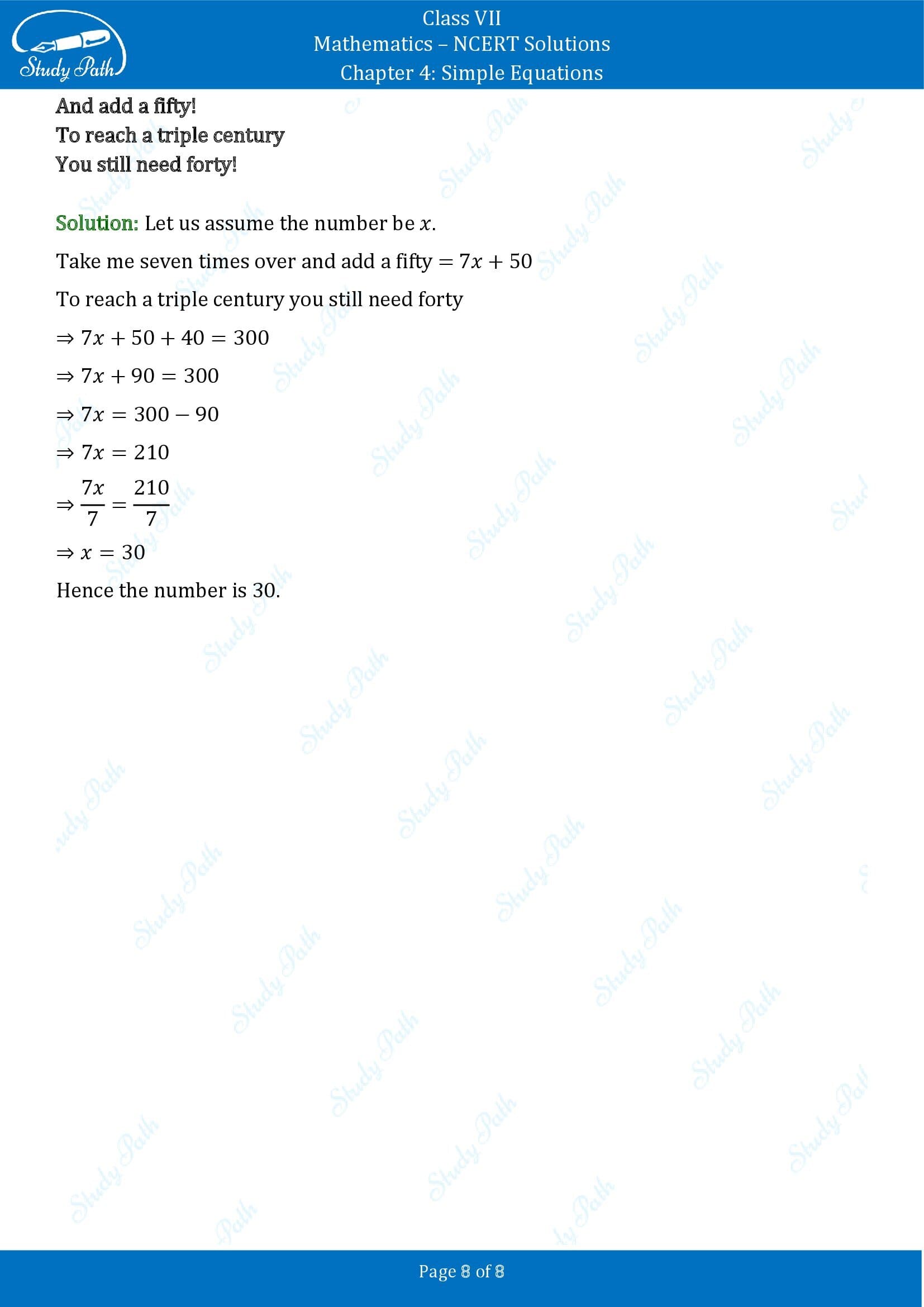NCERT Solutions for Class 7 Maths Chapter 4 Simple Equations Exercise 4.4 00008