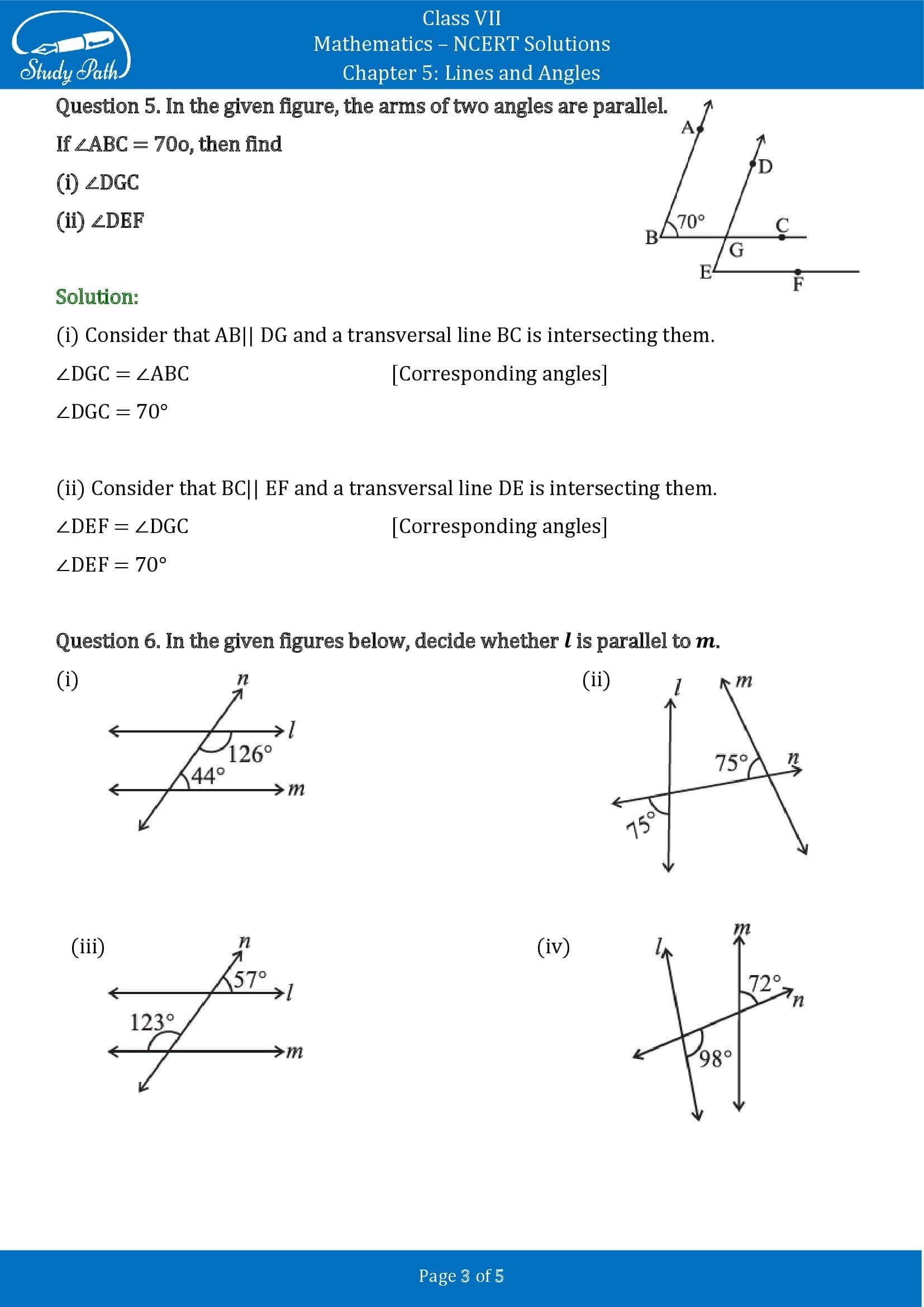 NCERT Solutions for Class 7 Maths Chapter 5 Lines and Angles Exercise 5.2 00003