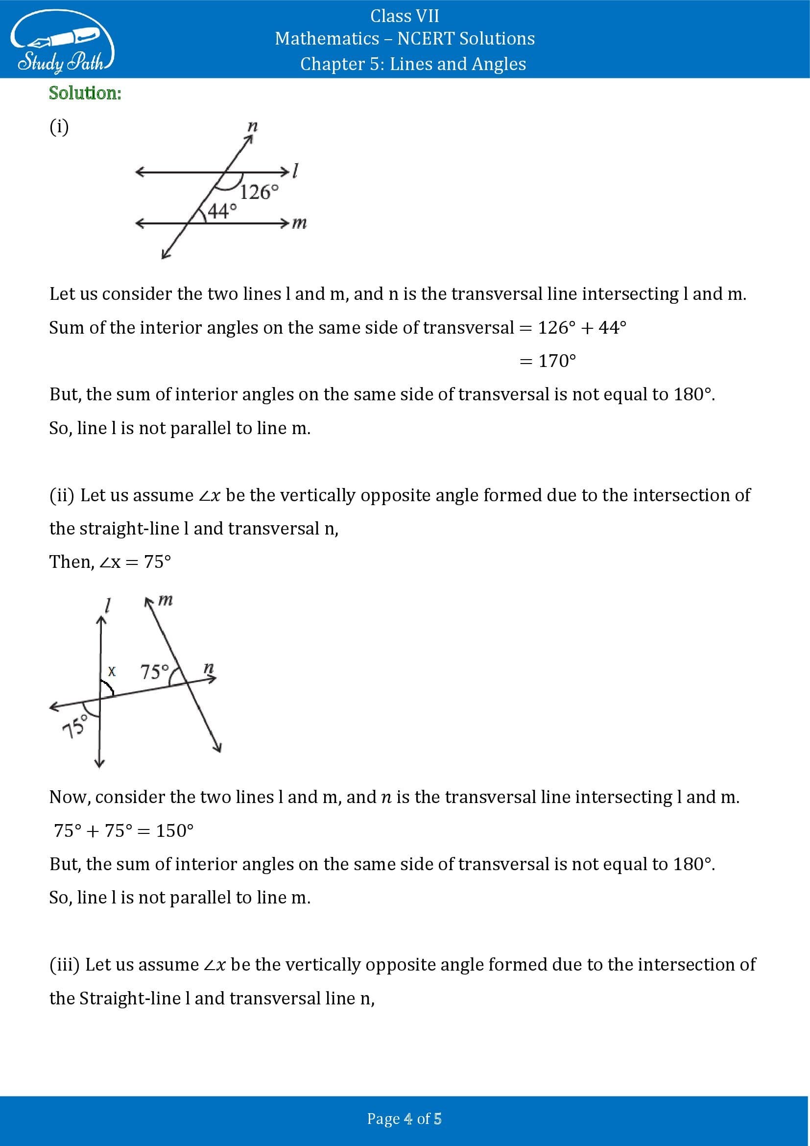NCERT Solutions for Class 7 Maths Chapter 5 Lines and Angles Exercise 5.2 00004