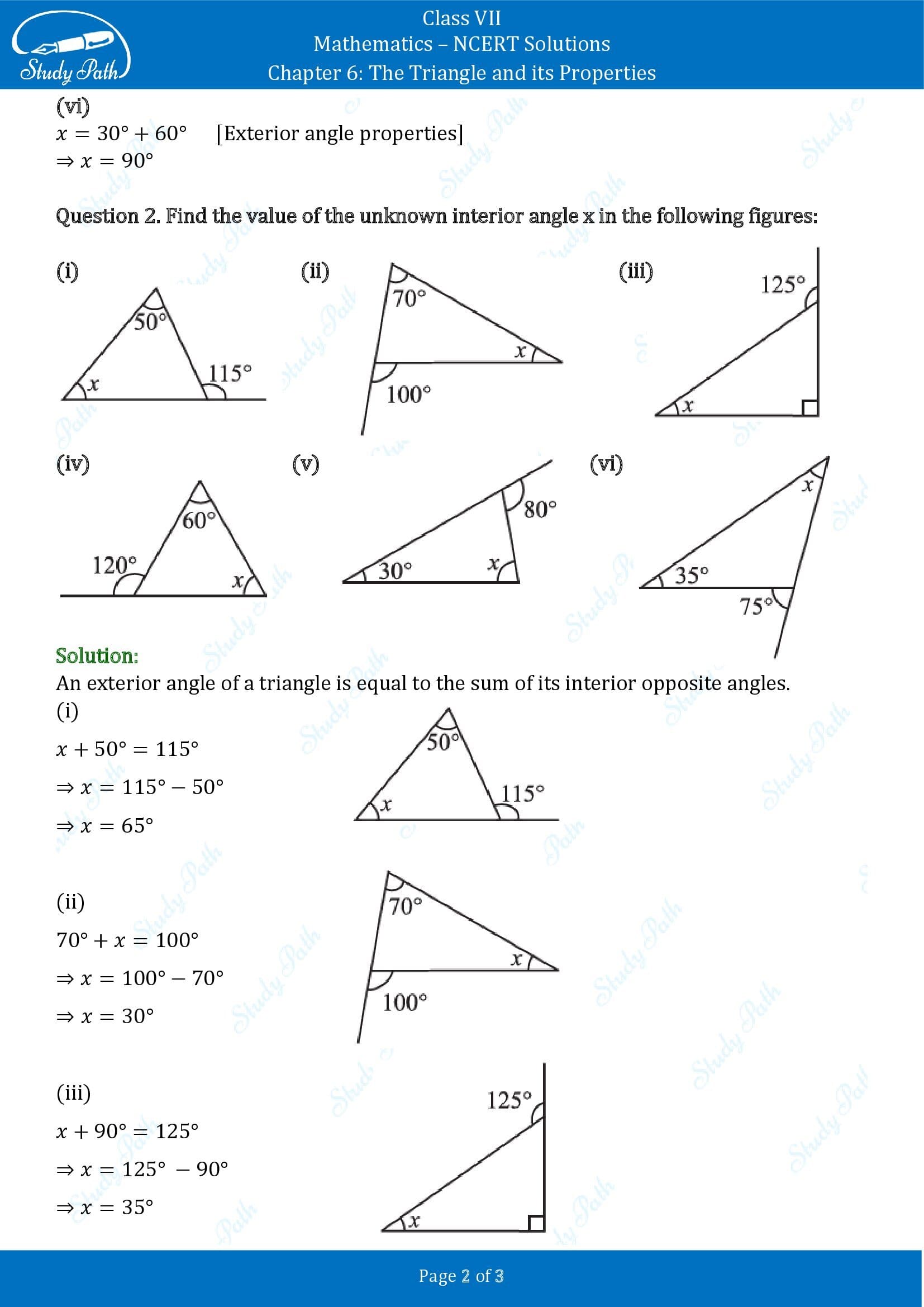 NCERT Solutions for Class 7 Maths Chapter 6 The Triangle and its Properties Exercise 6.2 00002