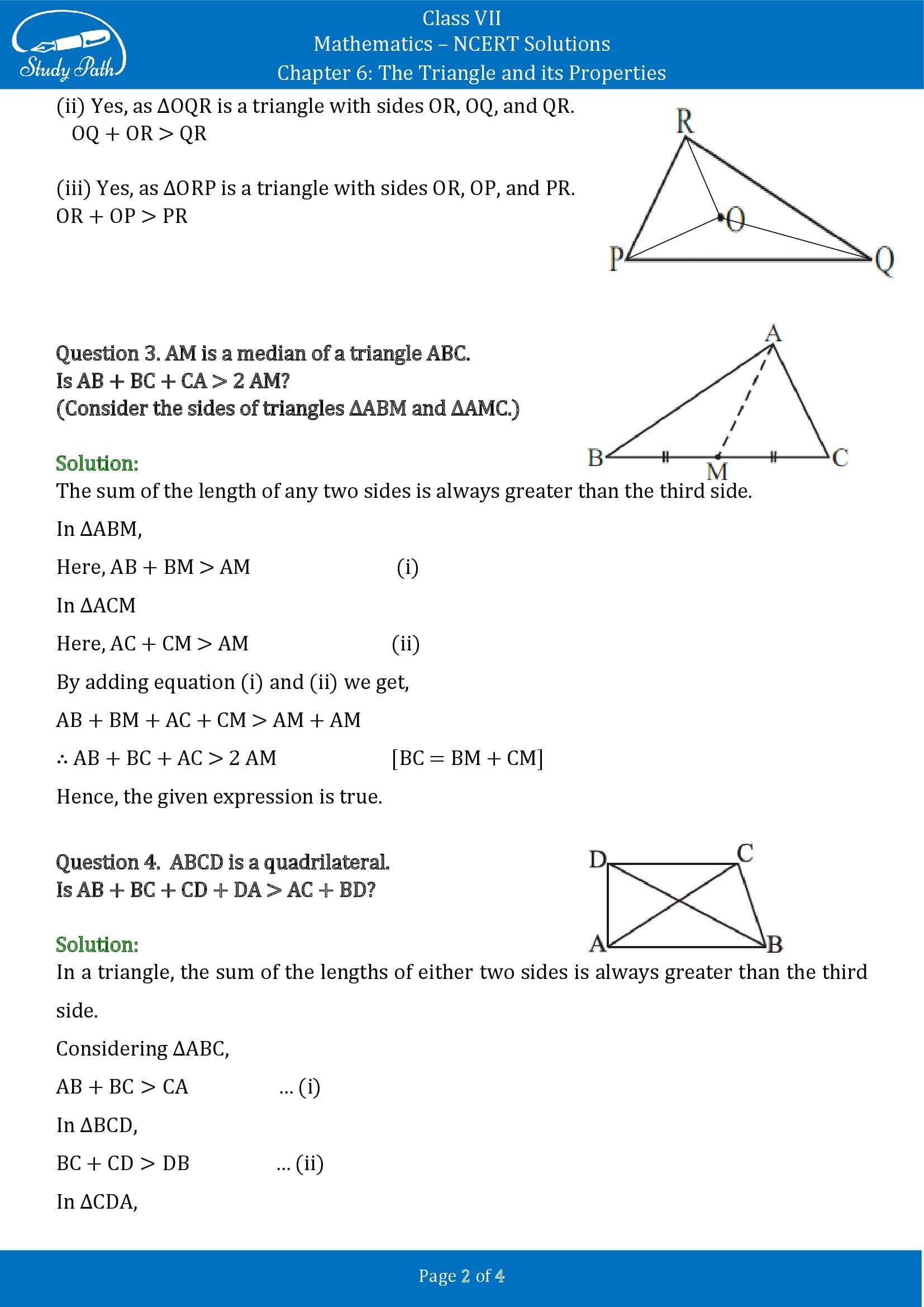 NCERT Solutions for Class 7 Maths Chapter 6 The Triangle and its Properties Exercise 6.4 00002