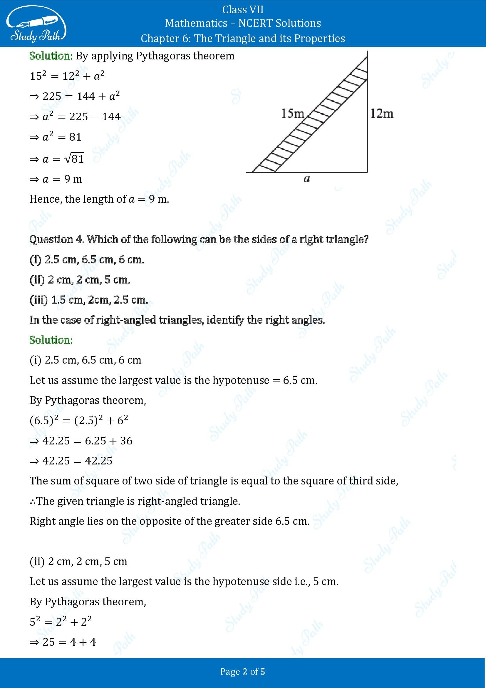 NCERT Solutions for Class 7 Maths Chapter 6 The Triangle and its Properties Exercise 6.5 00002