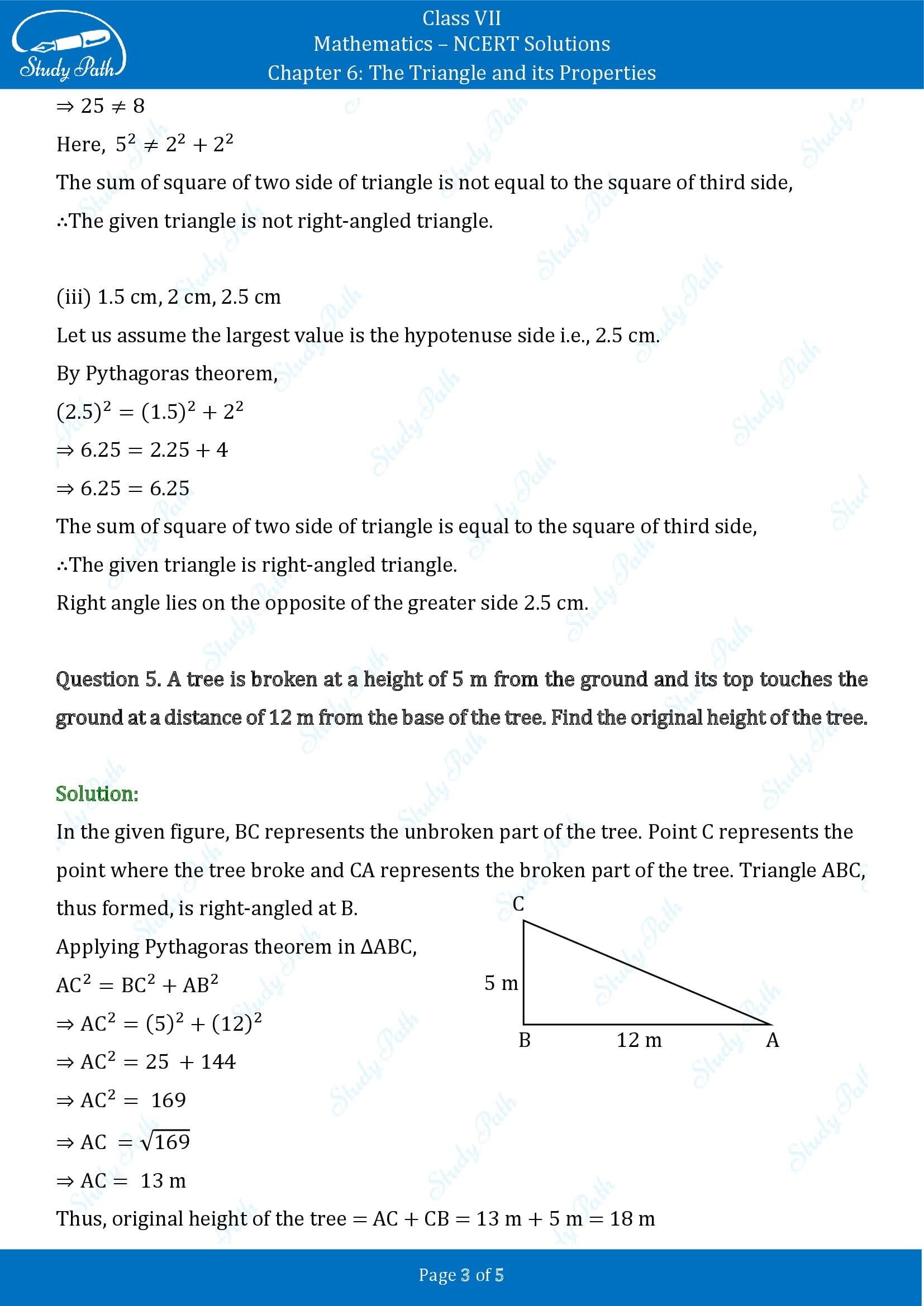 NCERT Solutions for Class 7 Maths Chapter 6 The Triangle and its Properties Exercise 6.5 00003
