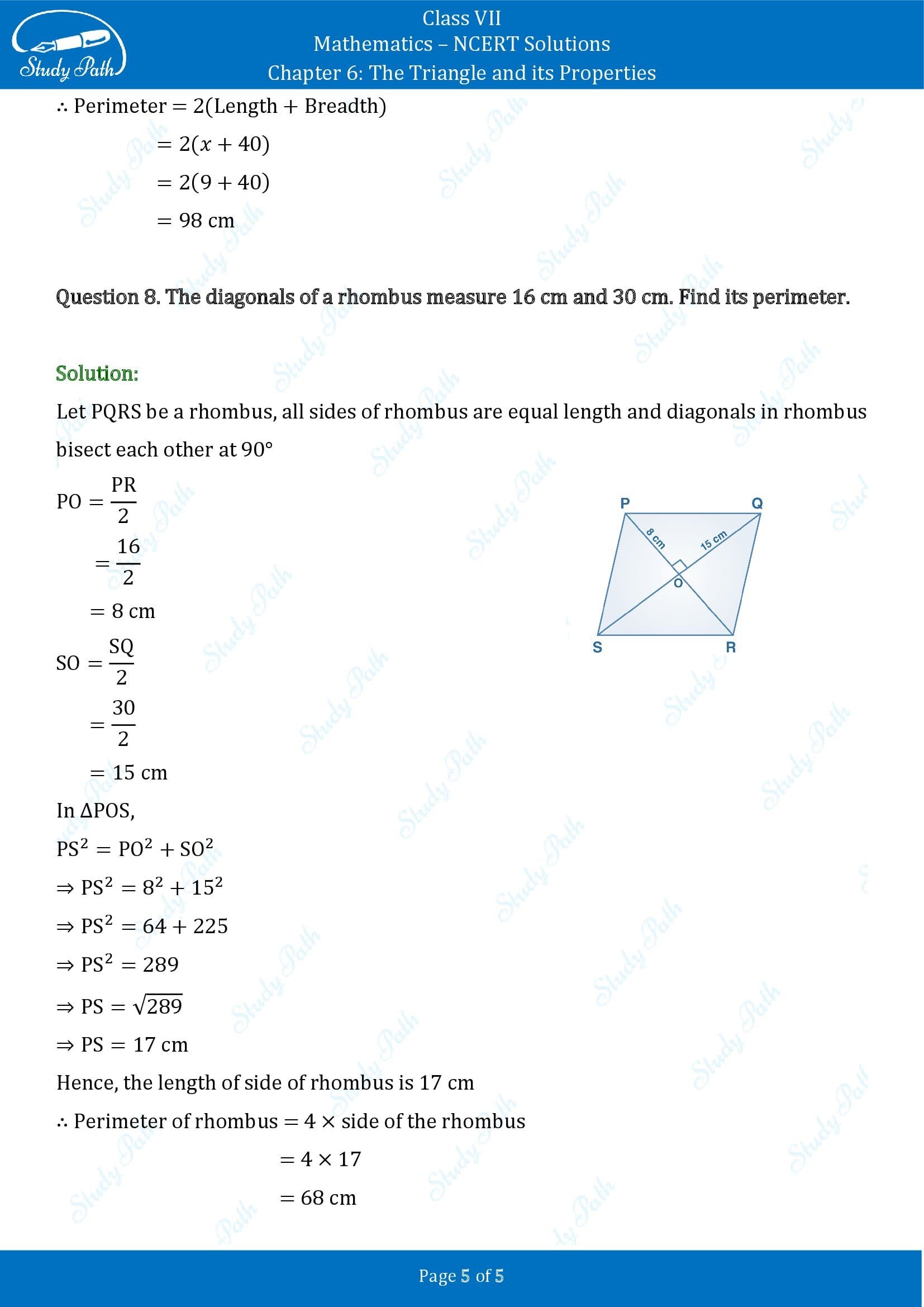 NCERT Solutions for Class 7 Maths Chapter 6 The Triangle and its Properties Exercise 6.5 00005