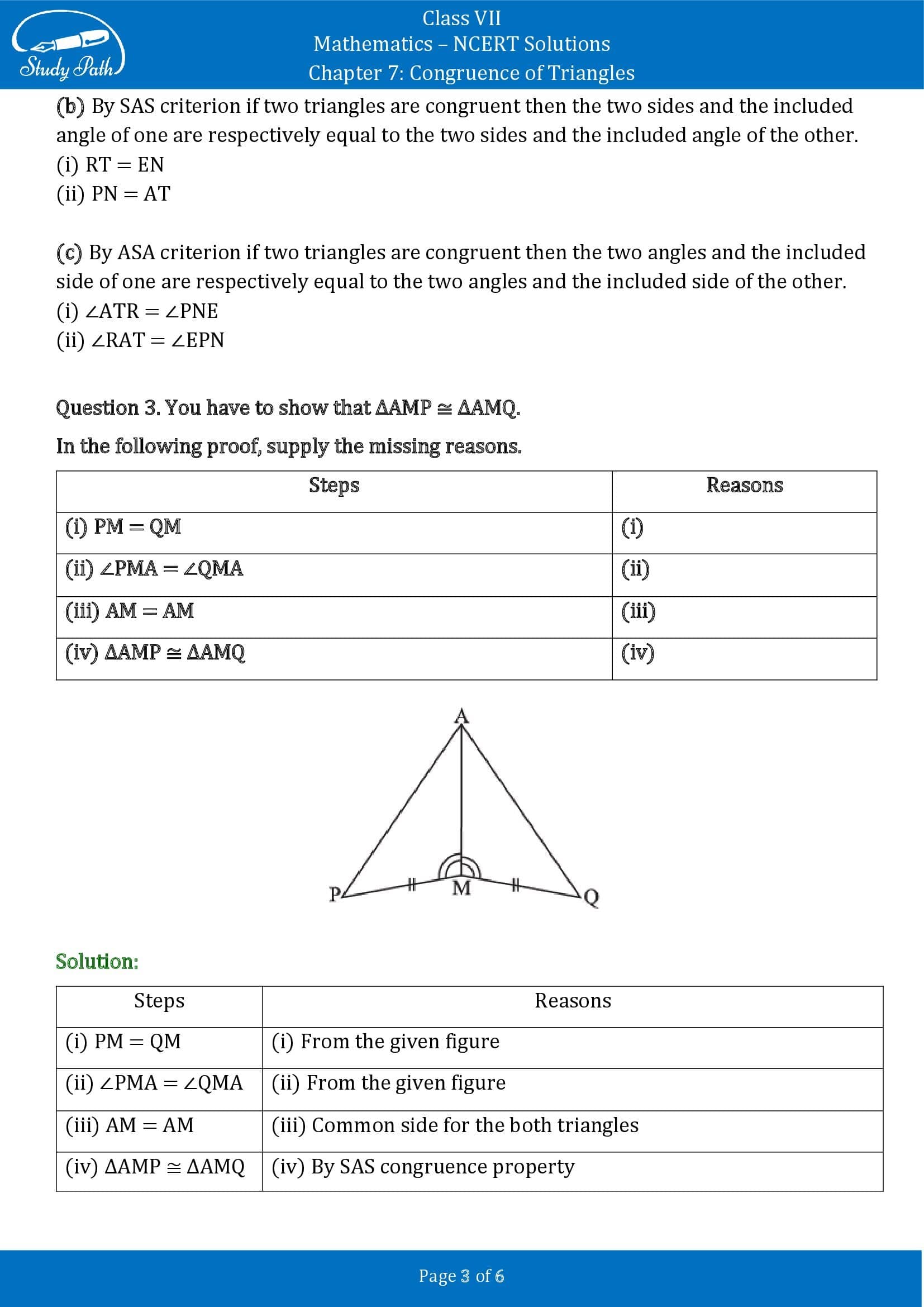 NCERT Solutions for Class 7 Maths Chapter 7 Congruence of Triangles Exercise 7.2 00003