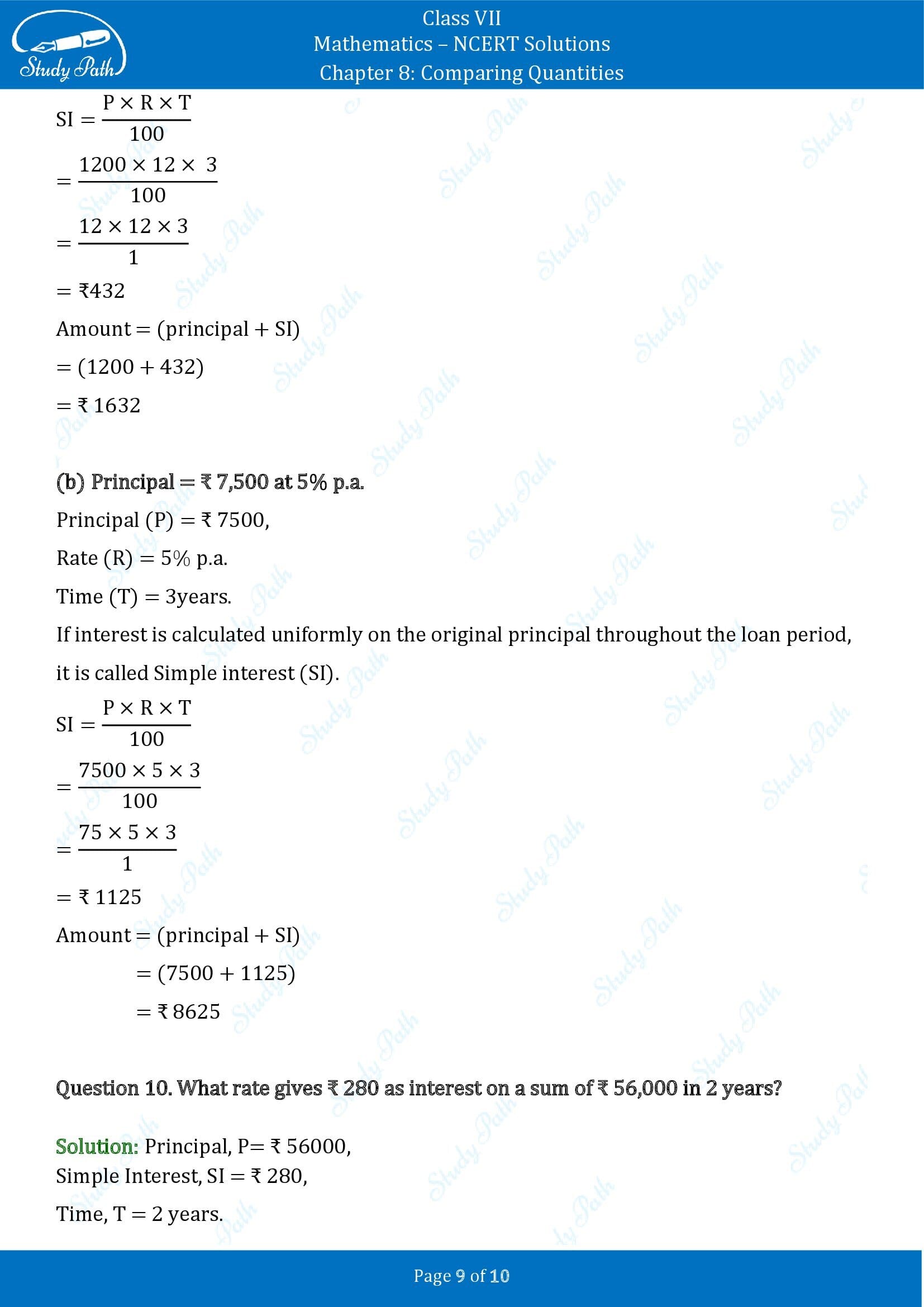NCERT Solutions for Class 7 Maths Chapter 8 Comparing Quantities Exercise 8.3 00009