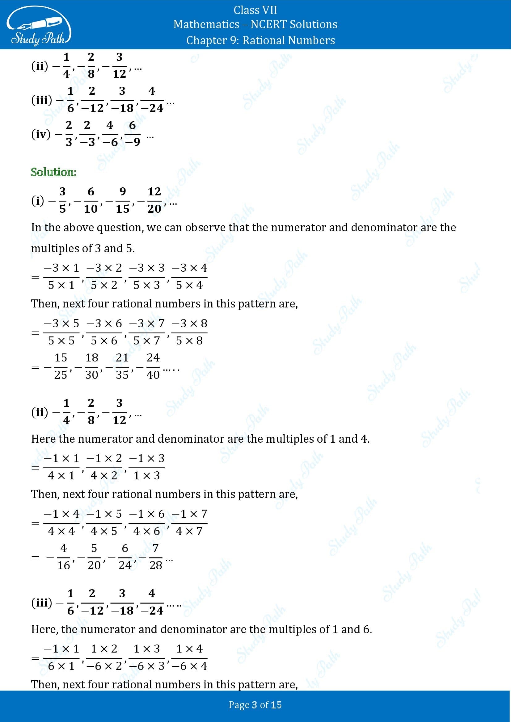 NCERT Solutions for Class 7 Maths Chapter 9 Rational Numbers Exercise 9.1 00003