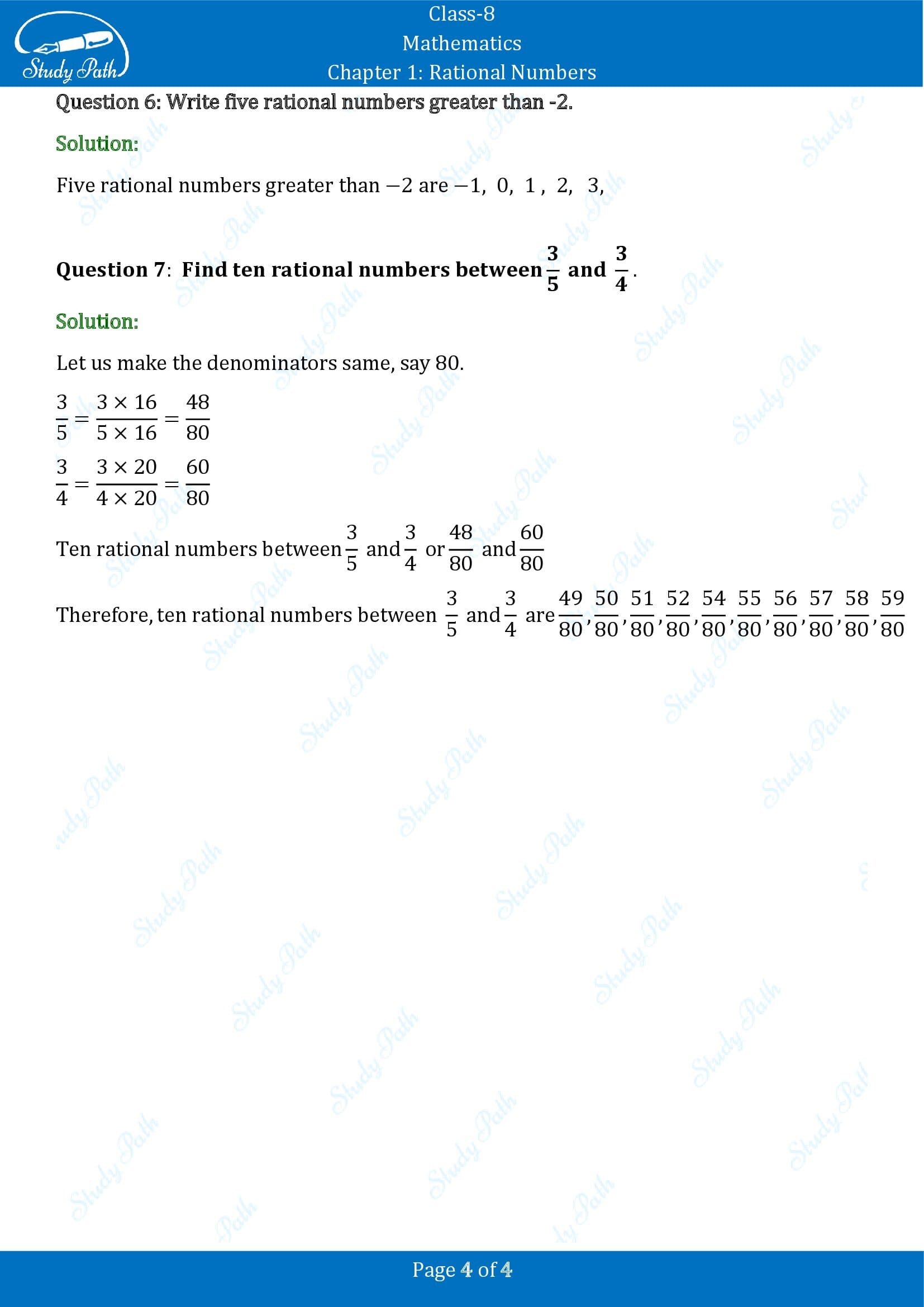 NCERT Solutions for Class 8 Maths Chapter 1 Rational Numbers Exercise 1.2 00004