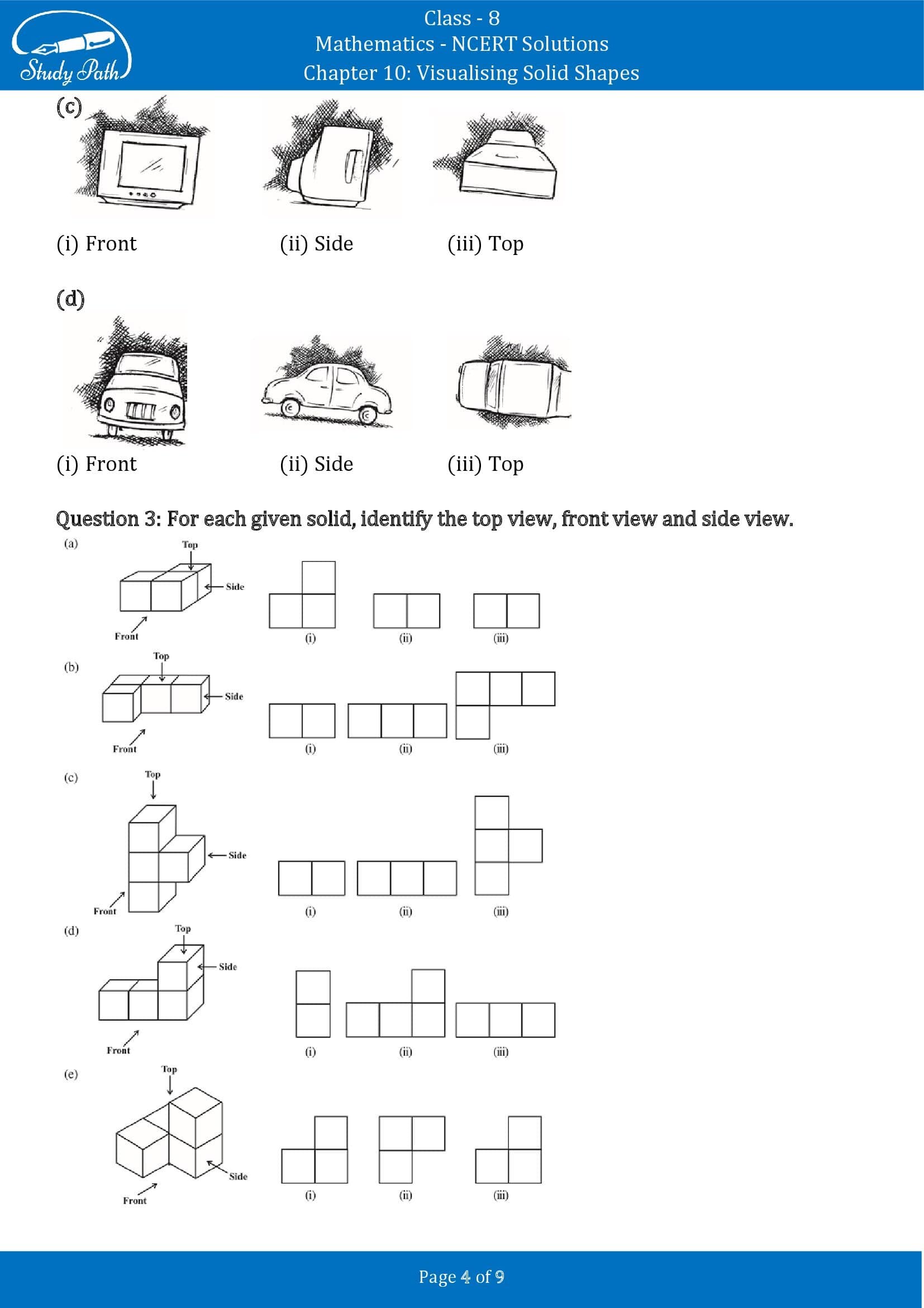 NCERT Solutions for Class 8 Maths Chapter 10 Visualising Solid Shapes Exercise 10.1 00004