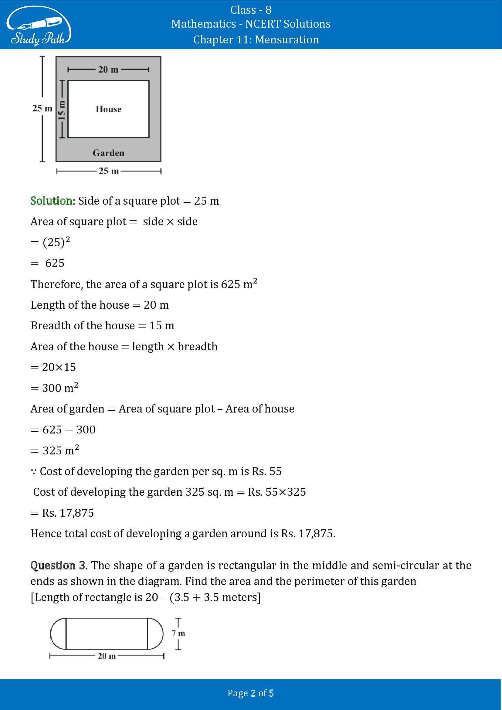 NCERT Solutions for Class 8 Maths Chapter 11 Mensuration Exercise 11.1 00002