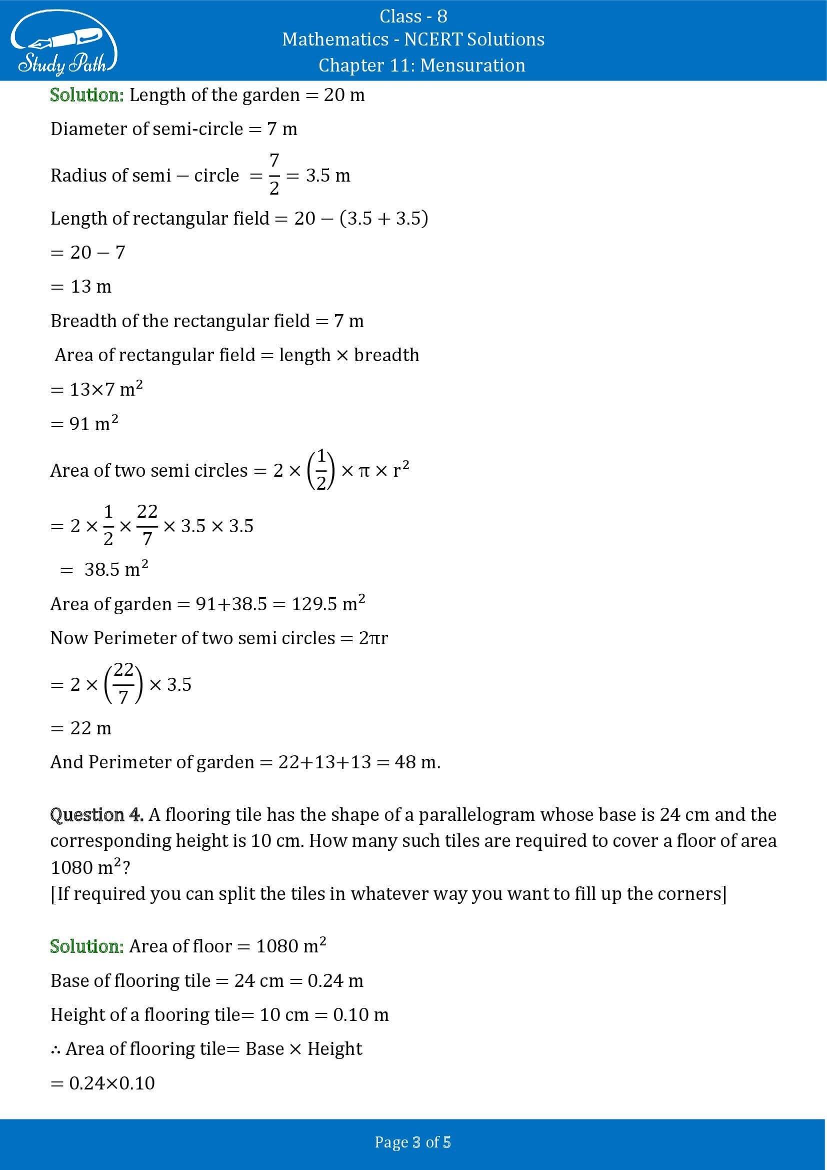 NCERT Solutions for Class 8 Maths Chapter 11 Mensuration Exercise 11.1 00003