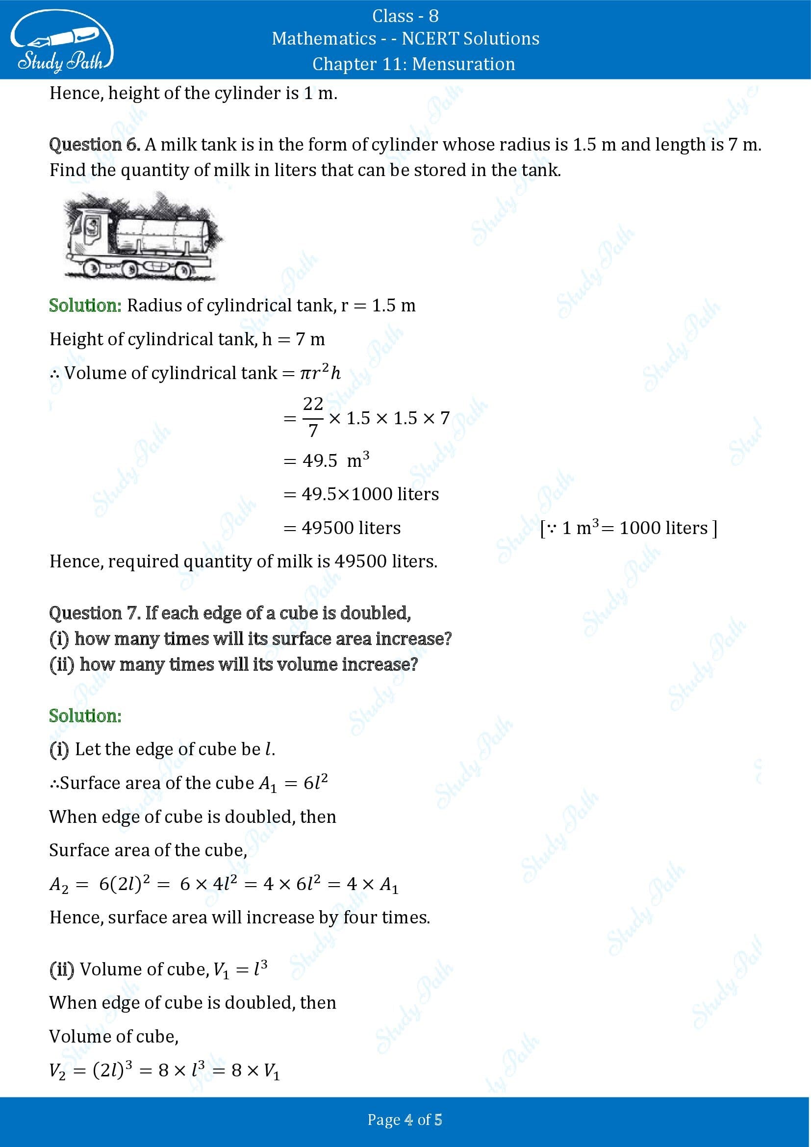 NCERT Solutions for Class 8 Maths Chapter 11 Mensuration Exercise 11.4 00004