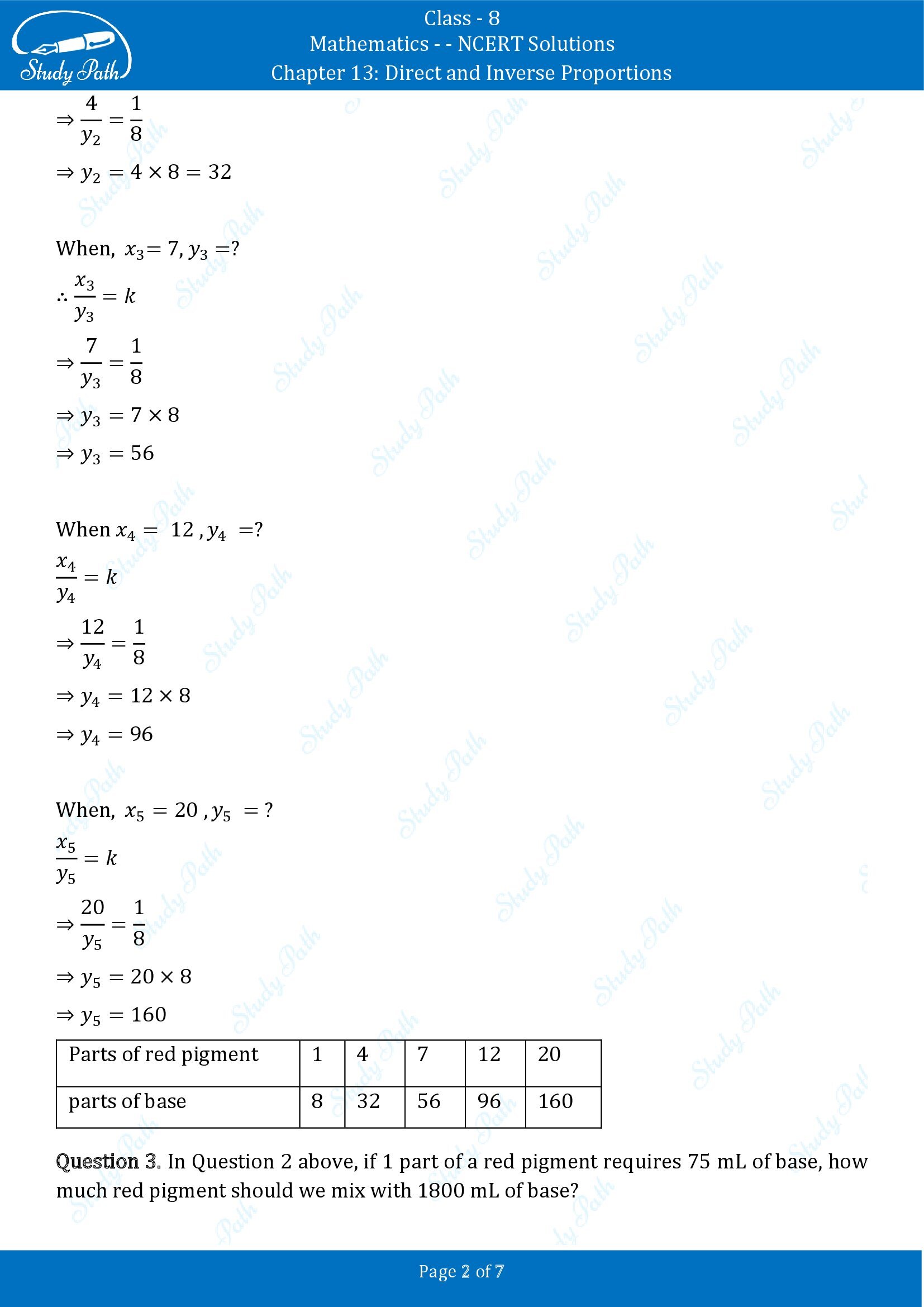 NCERT Solutions for Class 8 Maths Chapter 13 Direct and Inverse Proportions Exercise 13.1 00002