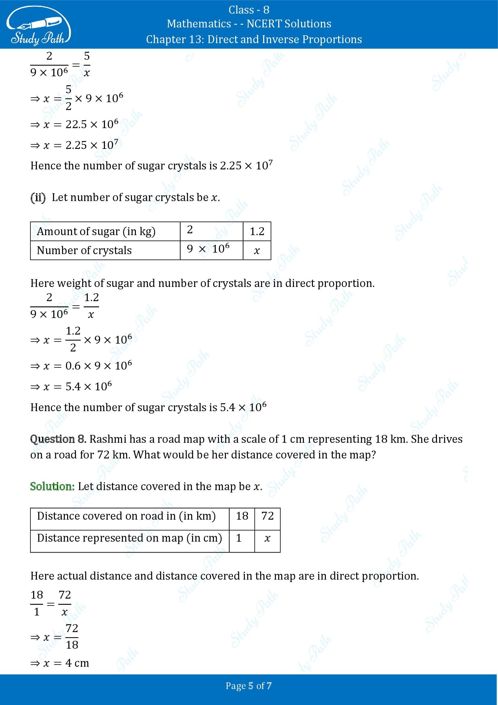 NCERT Solutions for Class 8 Maths Chapter 13 Direct and Inverse Proportions Exercise 13.1 00005